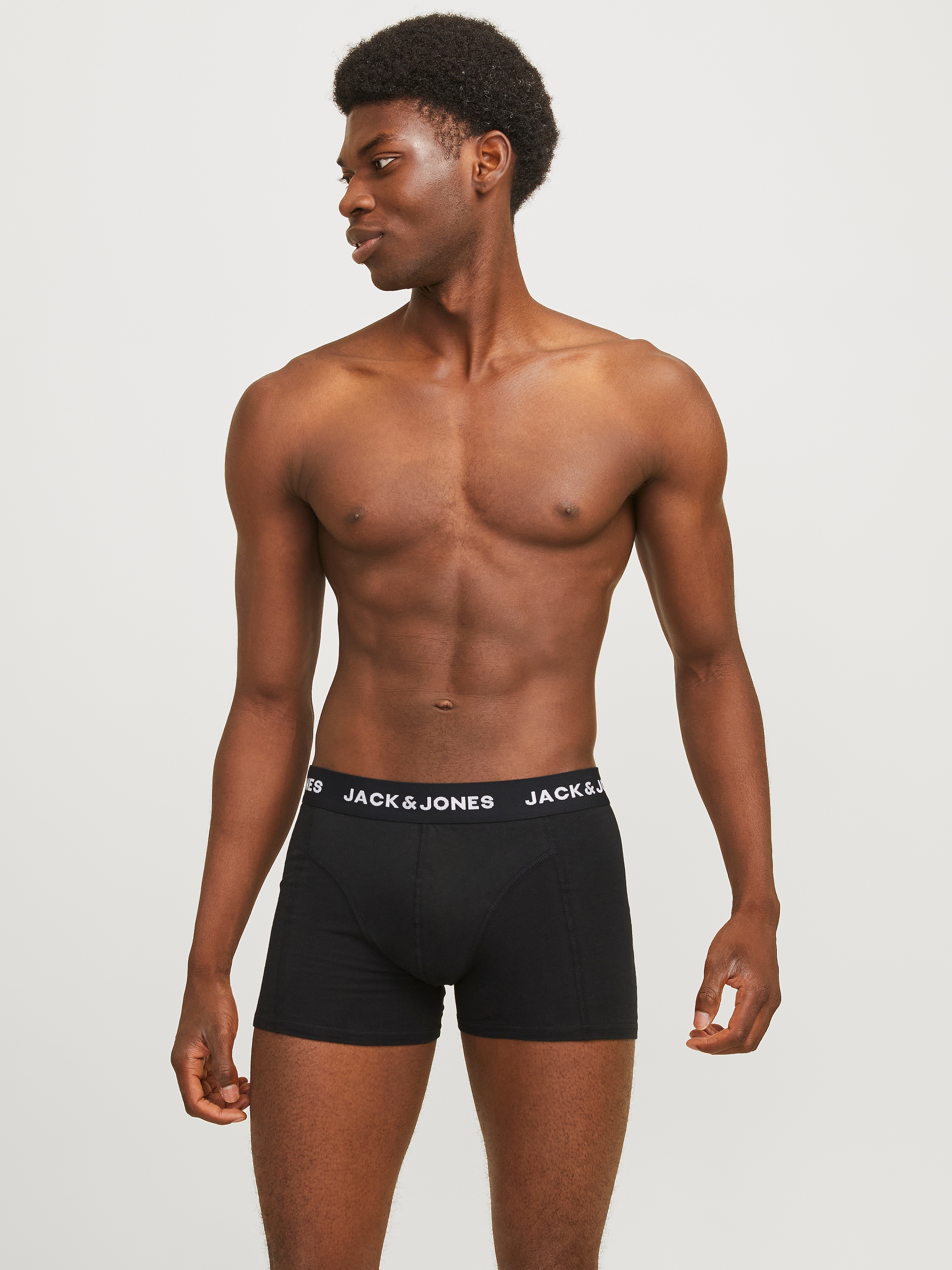 Jack & Jones Boxer »JACANTHONY  im 3er Pack mit Logo-Bund und weichem Griff« Packung, 3 cuis unifarben mit Farbeinsatz, modisch, eng anliegend, Baumwollmischung