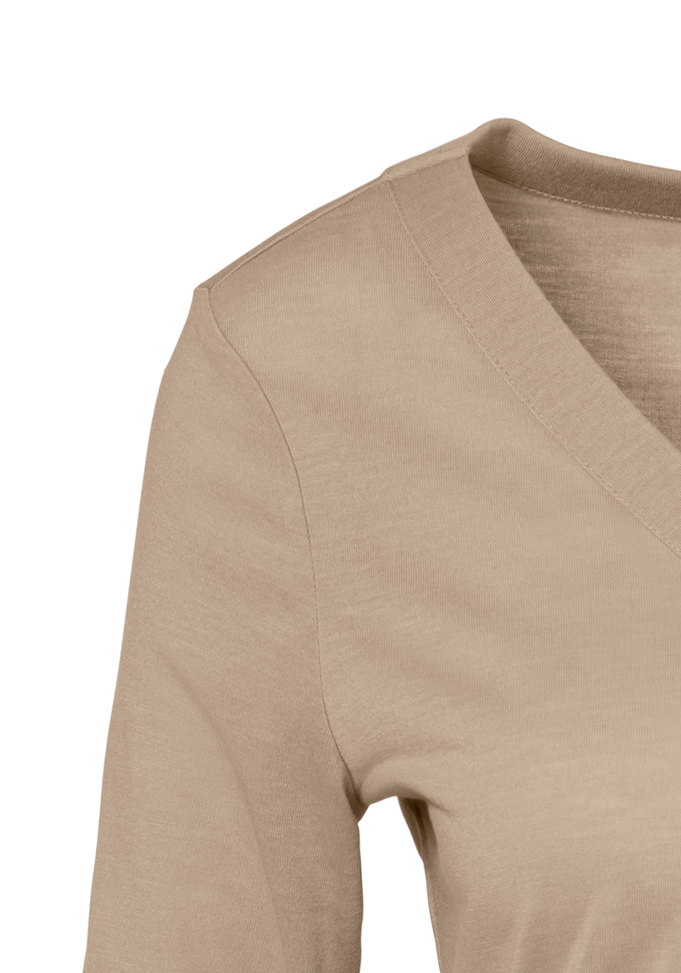Blusenshirt versandkostenfrei ♕ kaufen modischen LASCANA V-Ausschnitt, mit Ärmeldetails und 3/4-Arm-Shirt,