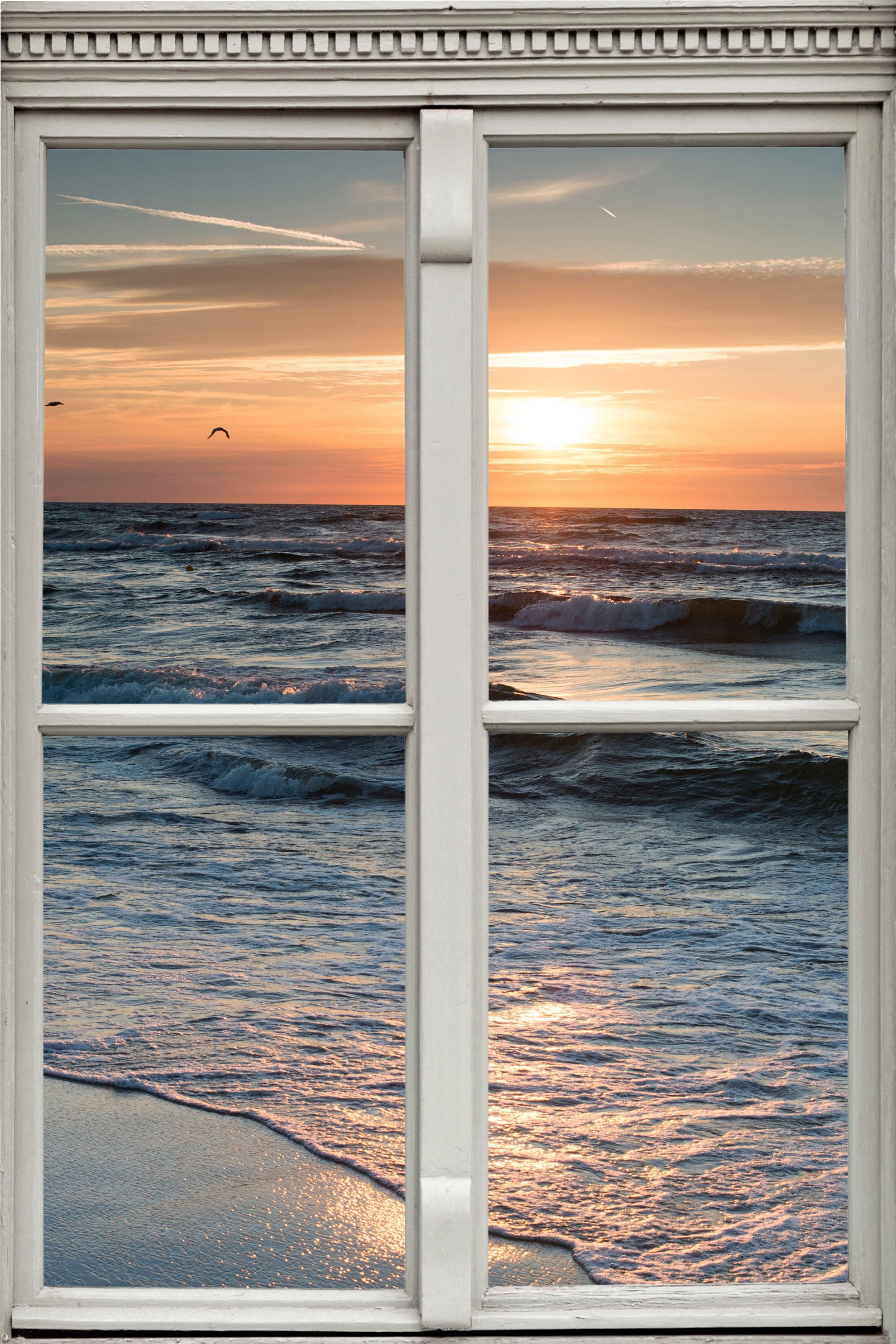 Image of queence Wandsticker "Sonnenuntergang" Wandsticker, Wandbild, selbstklebend, 3D, Fenster