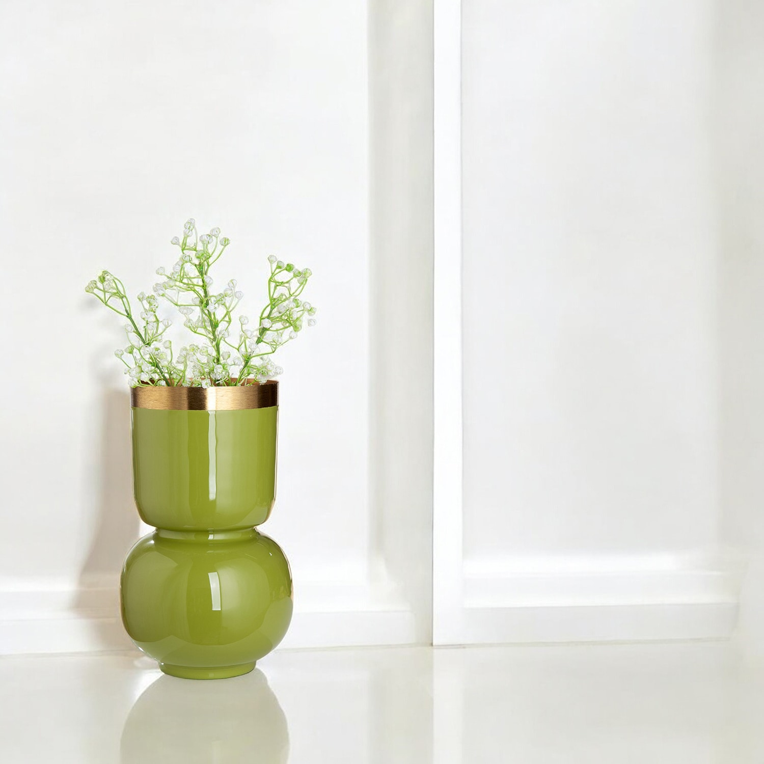 GILDE Tischvase »Vase Roro mit Goldfarbenrand«, (1 St.)