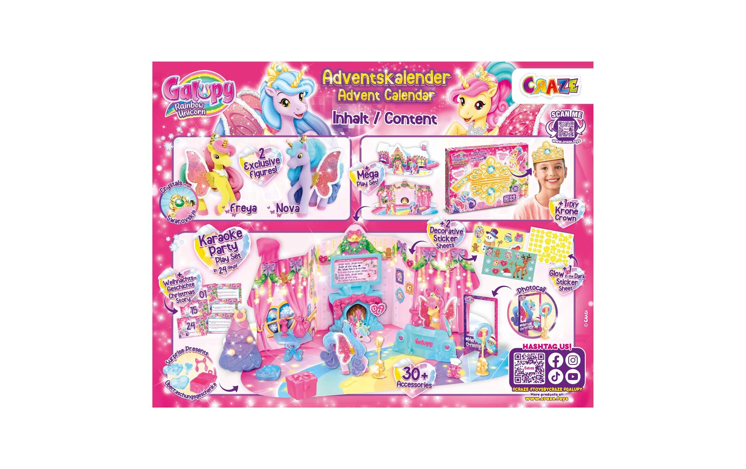 CRAZE Calendrier de l'Avent »Galupy Rainbow Unicorn« à partir de 3 ans