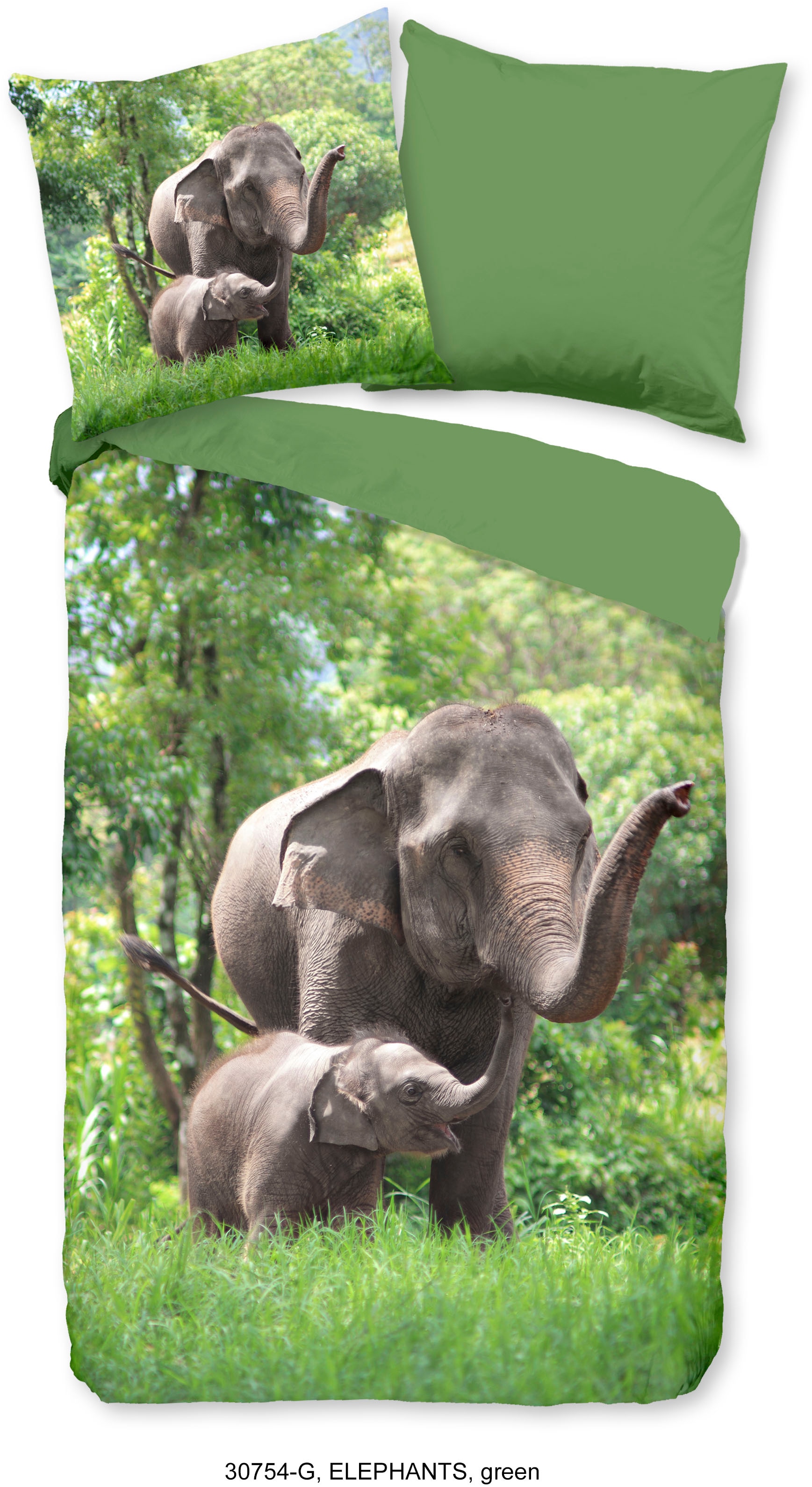 good morning Kinderbettwäsche »Elephants«, (2 tlg.), 100% Baumwolle
