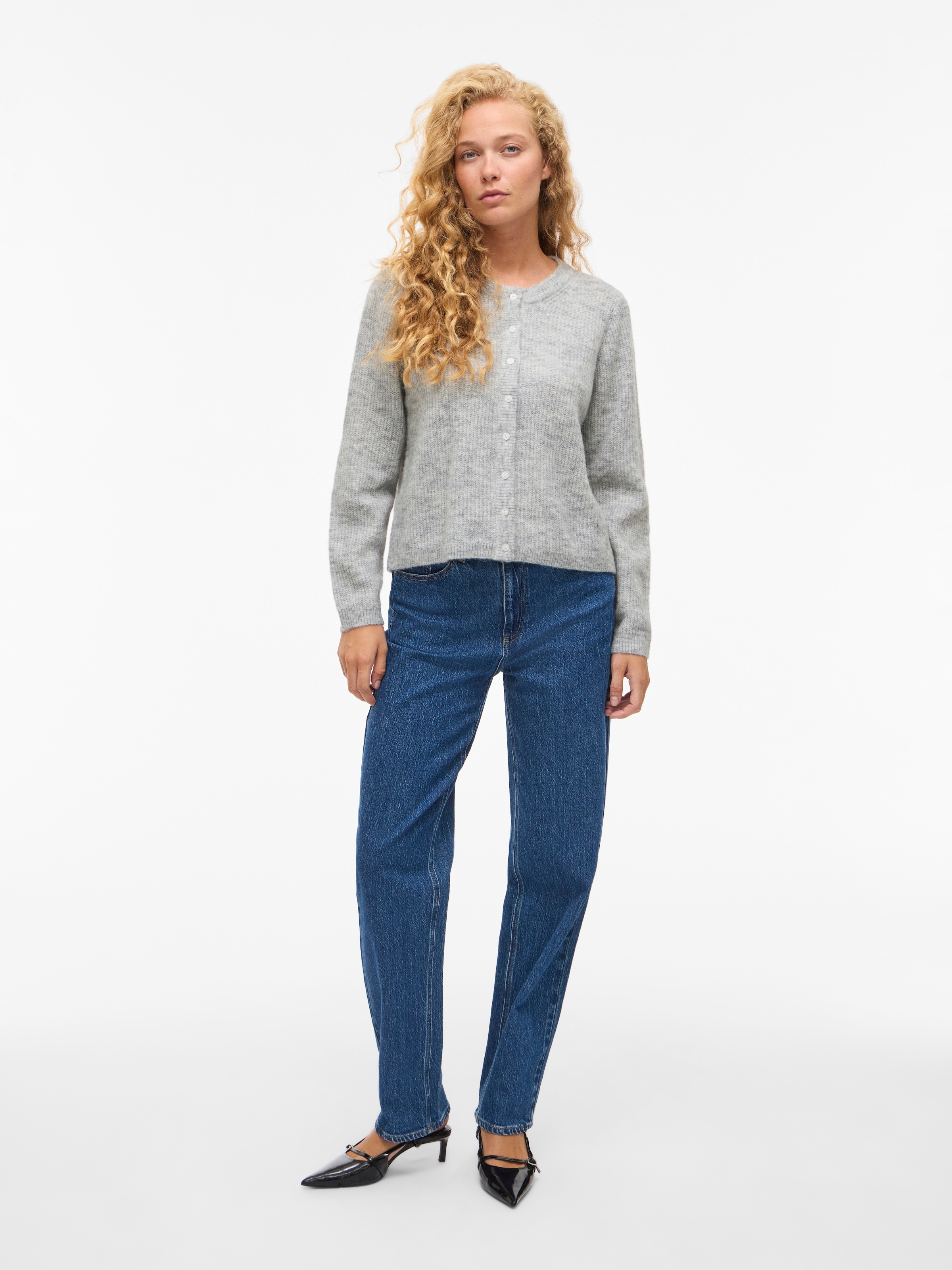 Vila Veste en tricot »VILORY O-NECK L/S KNIT CARDIGAN-NOOS« Materialmix, regular fit
