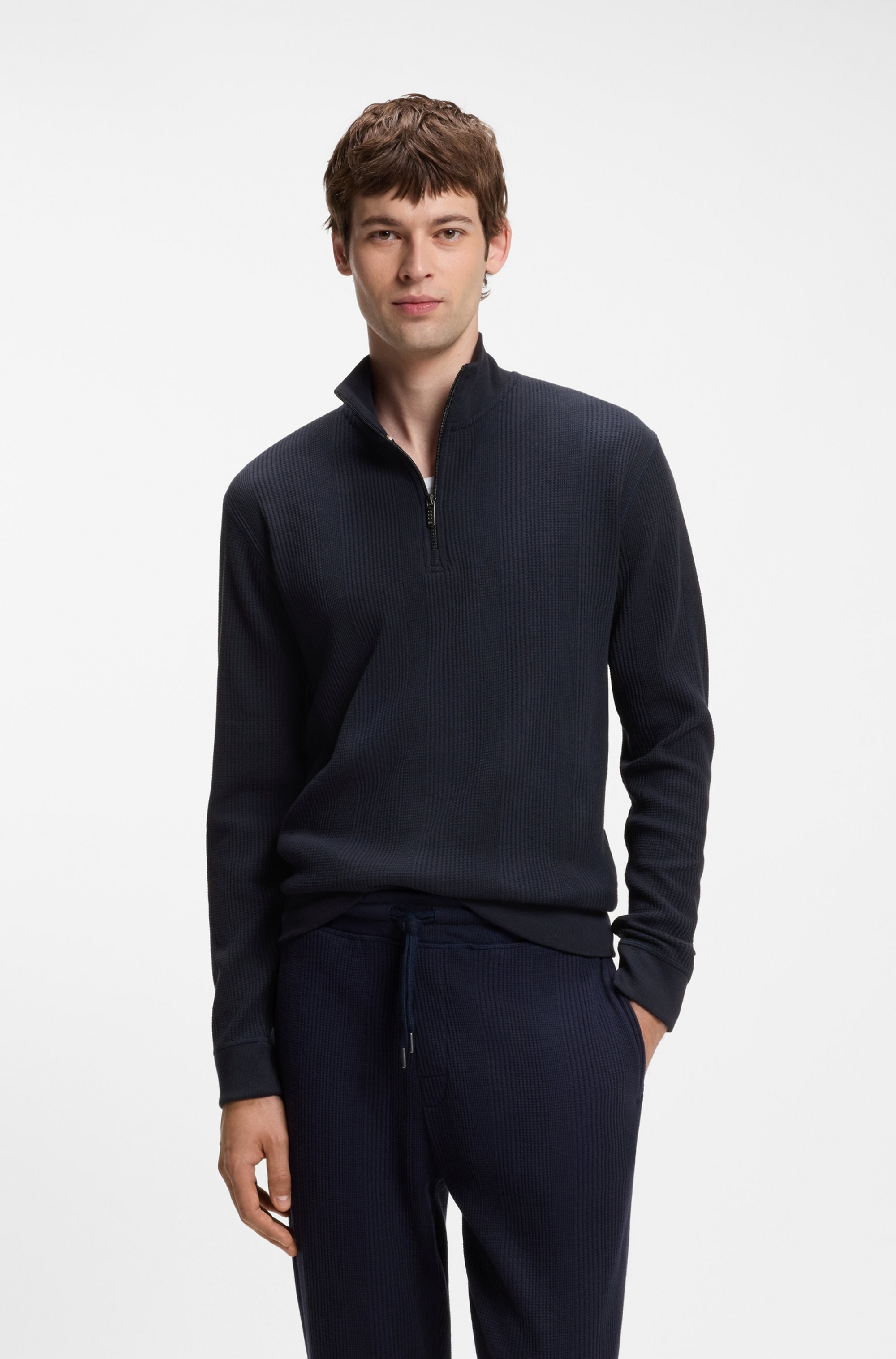 BOSS Sweat-shirt »Structure 1/4 Zip«, avec col montant
