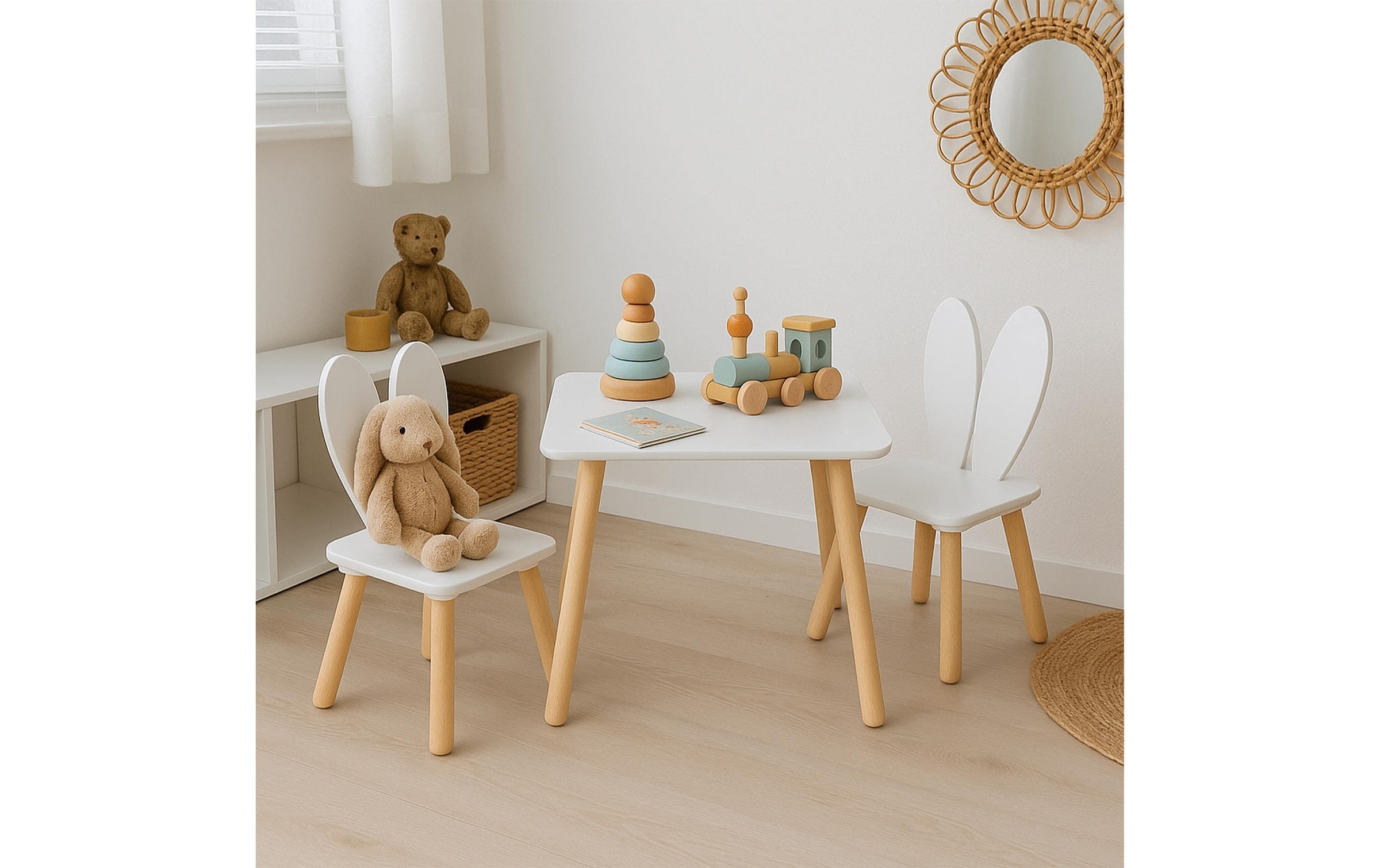 relaxdays Kindersitzgruppe »Kaninchenohren« Set, 3 tlg. tlg.