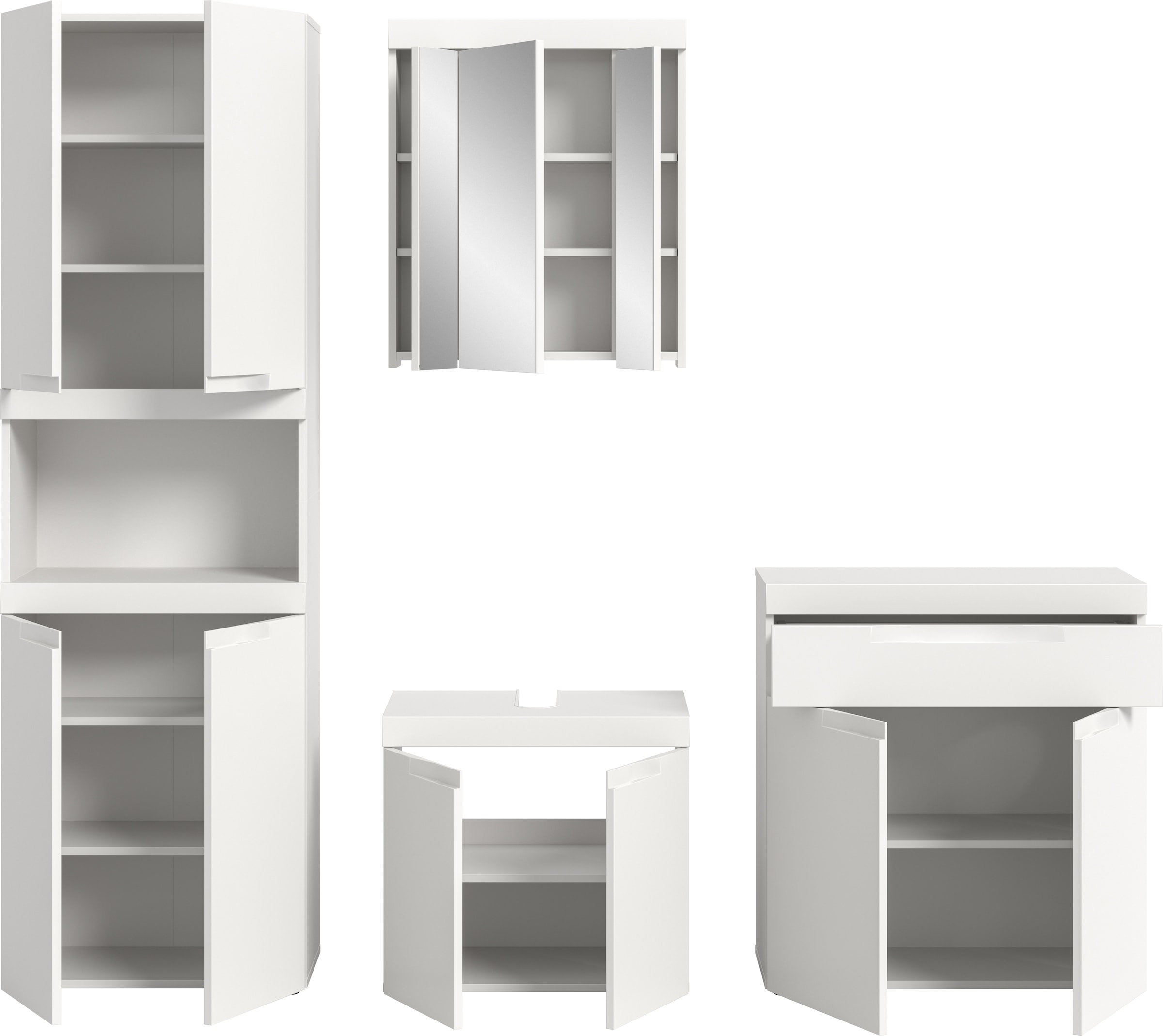 GOODproduct Badmöbel-Set »MAOI, 4-teilige Badkombination, hochwertige MDF Front«