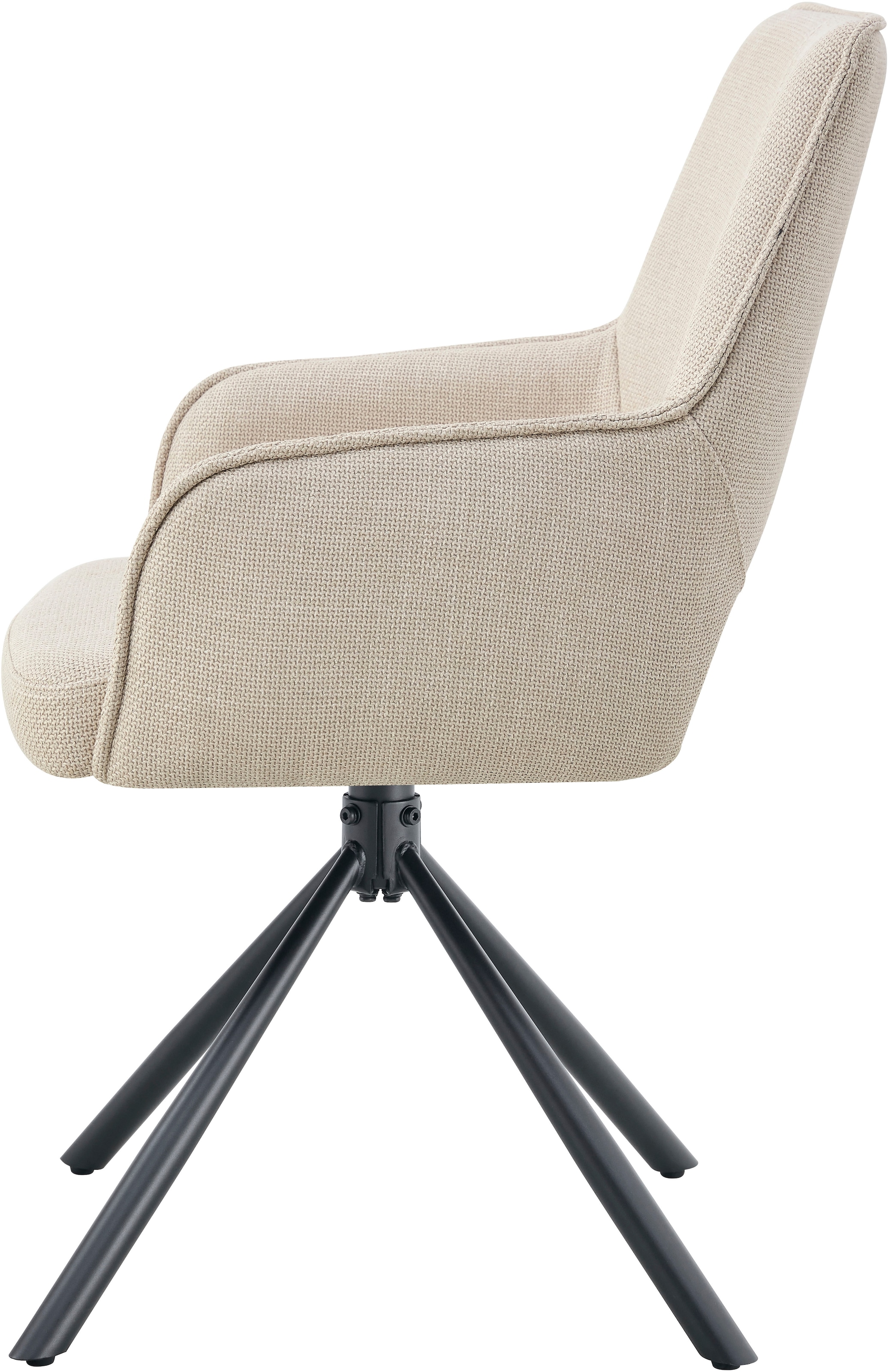 Home affaire Drehstuhl »BELLEVILLE, 2er Set, mit Metallgestell in matt schwarz« (Set) 2 Stk.in verschiedenen Farben, Belsatbarkeit pro Stuhl 120 kg, 360° drehbar