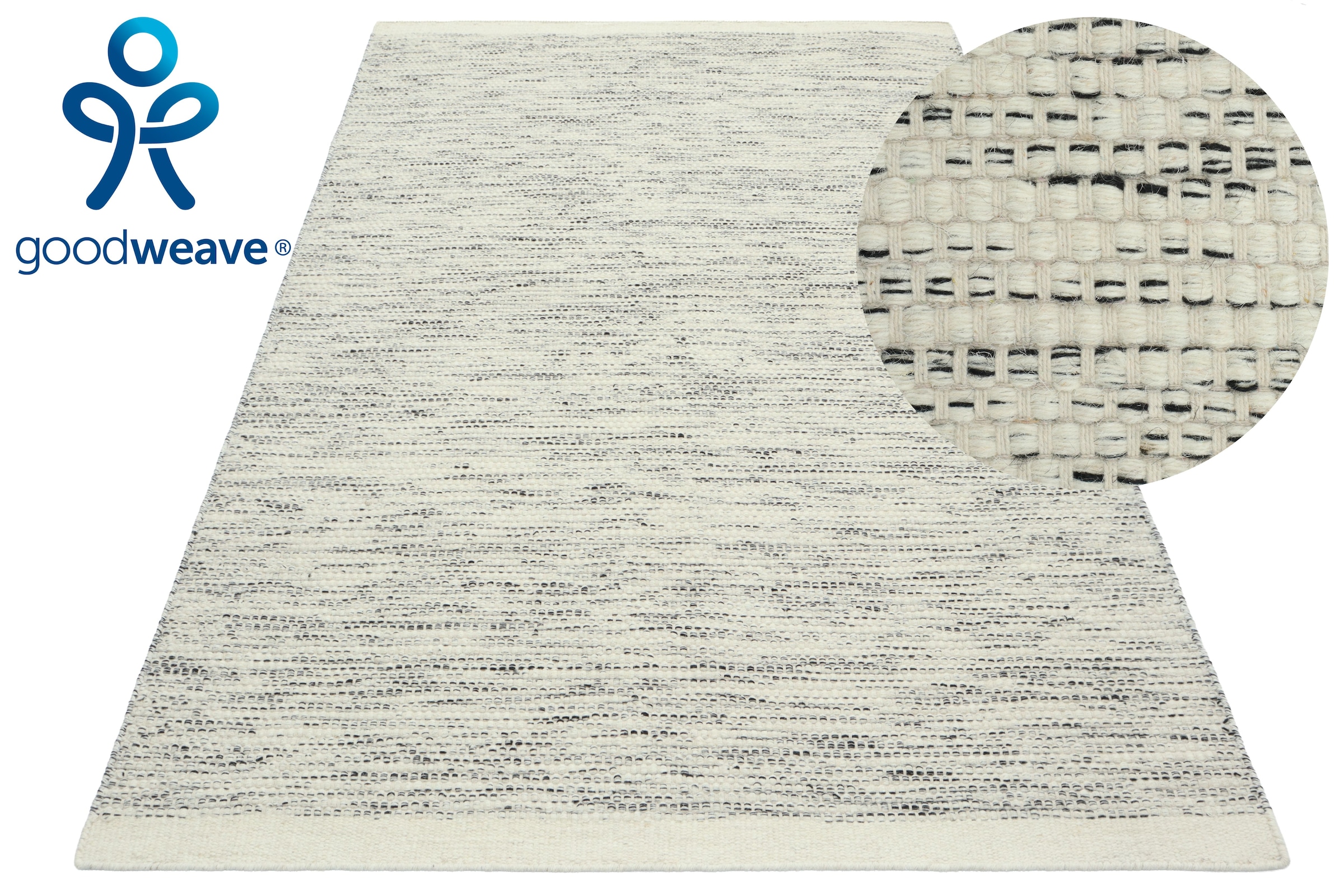 Image of GOODproduct Teppich "Lirra, mit hohem Wollanteil, Wolle-Baumwoll-Mix" rechteckig 6 mm Höhe zeitloses Design, Webstruktur, Wohnzimmer, Schlafzimmer, Esszimmer