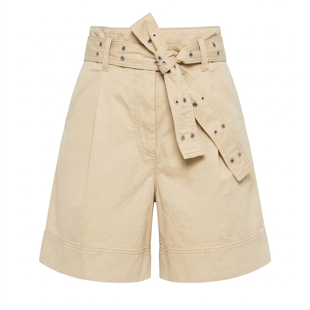 BOSS ORANGE Short »Tulina Premium Damenmode«  avec ceinture à œillets, style paperbag