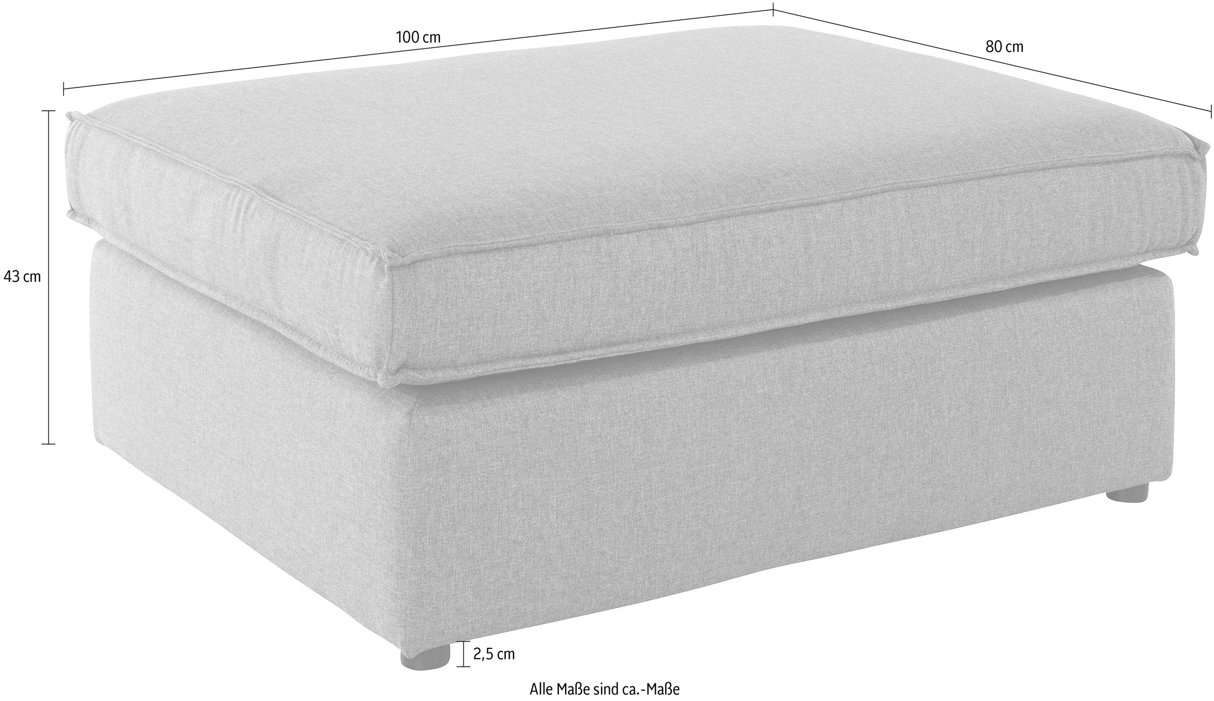 GOODproduct Tabouret rembourré »Florid« einzeln stellbar oder als Teil eines Modulsofas,  auch in Cord