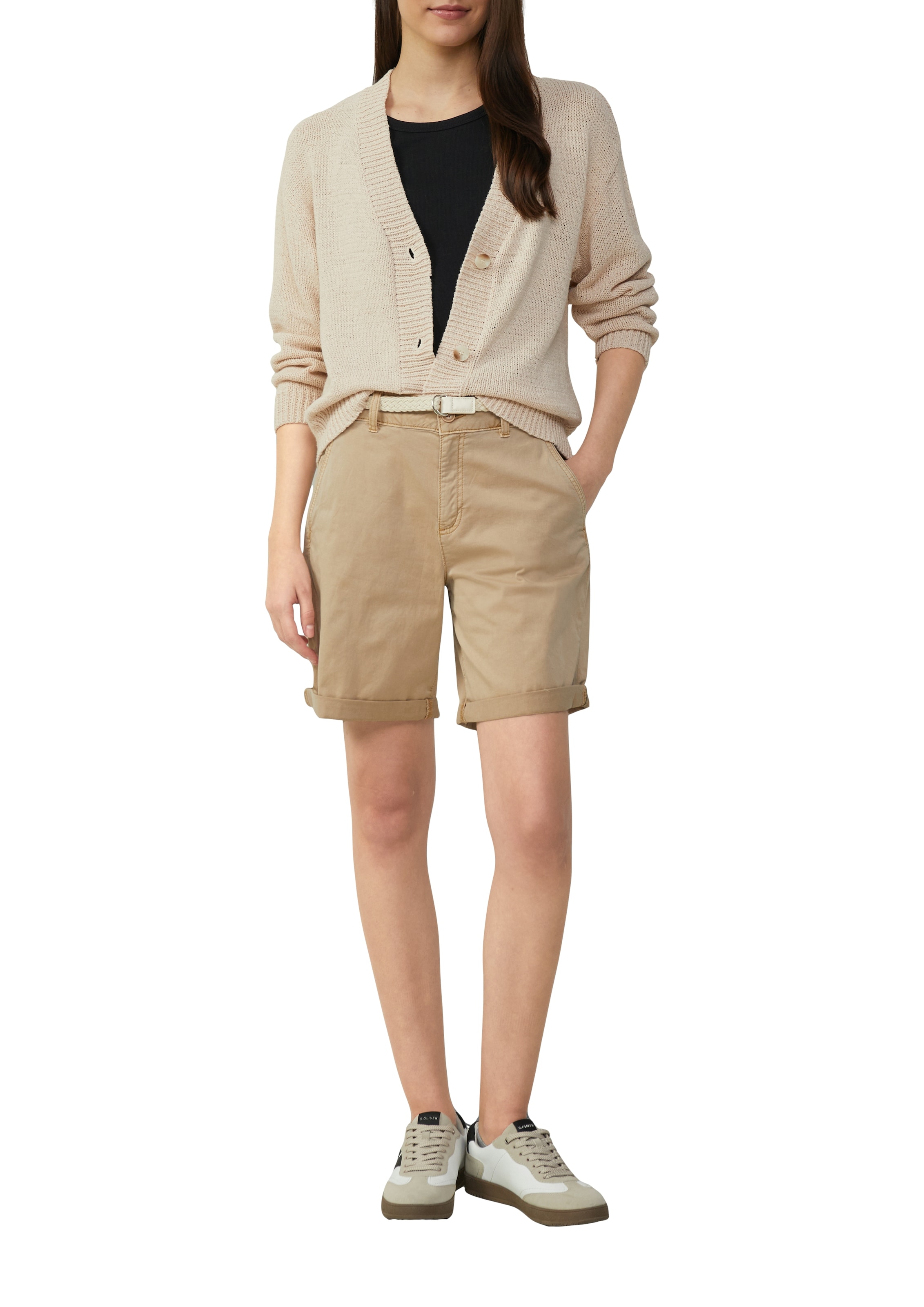 s.Oliver Chinoshorts, Sommerhose mit geflochtenem Gürtel