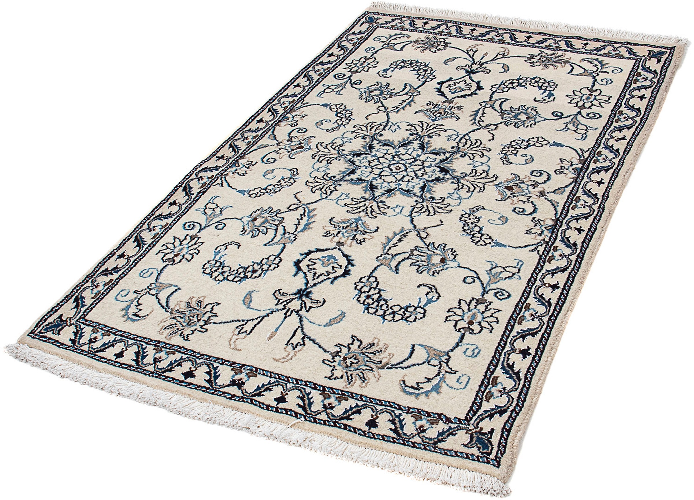Image of morgenland Orientteppich »Perser - Nain - 147 x 83 cm - beige«, rechteckig, 10 mm Höhe, Wohnzimmer, Handgeknüpft, Einzelstück mit Zertifikat bei Ackermann Versand Schweiz