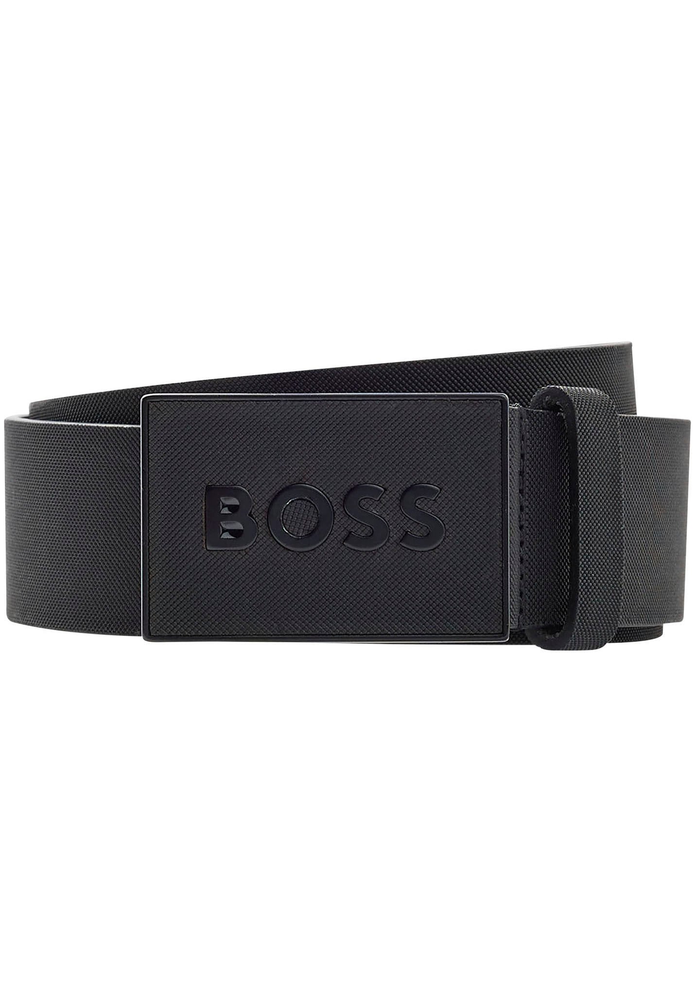 Image of BOSS Ledergürtel "Boss Icon-S1 Sz40" mit BOSS-Logo-Prägung auf der Koppelschliesse