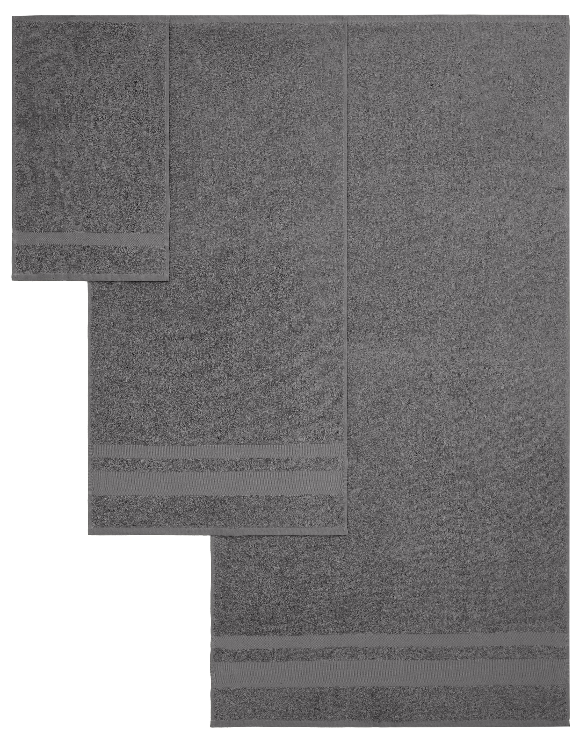 my home Handtuch Set »Vanessa, 10-tlg Handtuch-Set, in Standard- und Premium-Qualität, weich«, Set, 10 tlg., Walkfrottee, 100% Baumwolle, Duschtücher, Handtücher, Gästetücher, mit Bordüre