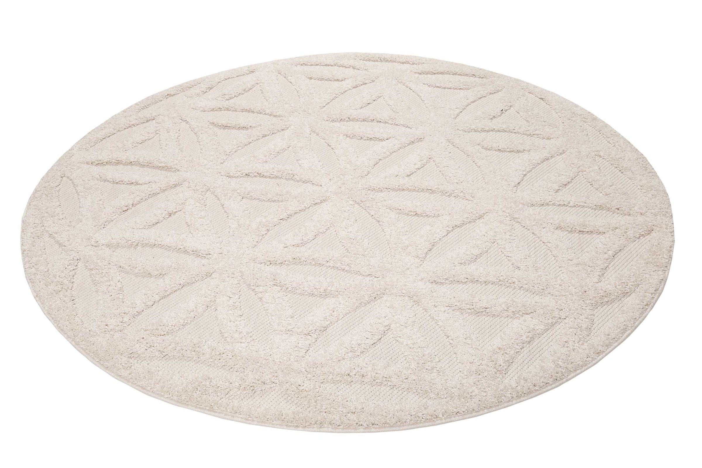 Image of Esprit Outdoorteppich "Shake, ESP54232" rund 2 mm Höhe Hoch-Tief-Effekt, Blume des Lebens - Motiv, uni, robust, Terrasse