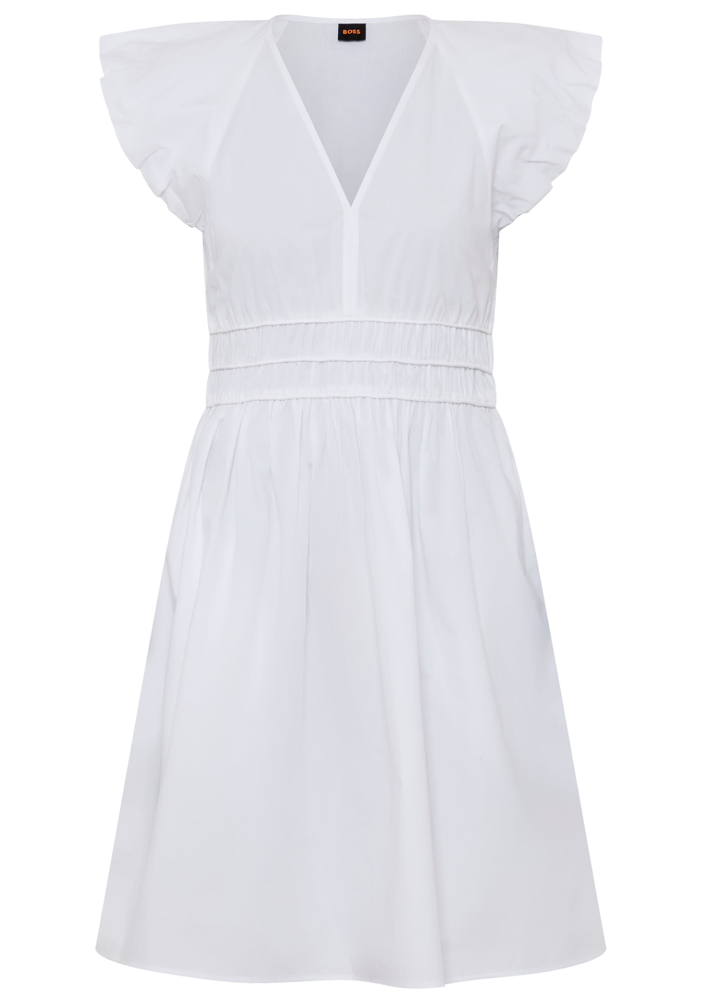 BOSS ORANGE Mini-robe »Darico Premium Damenmode« Poches pour les mains avec taille froncée, col en V