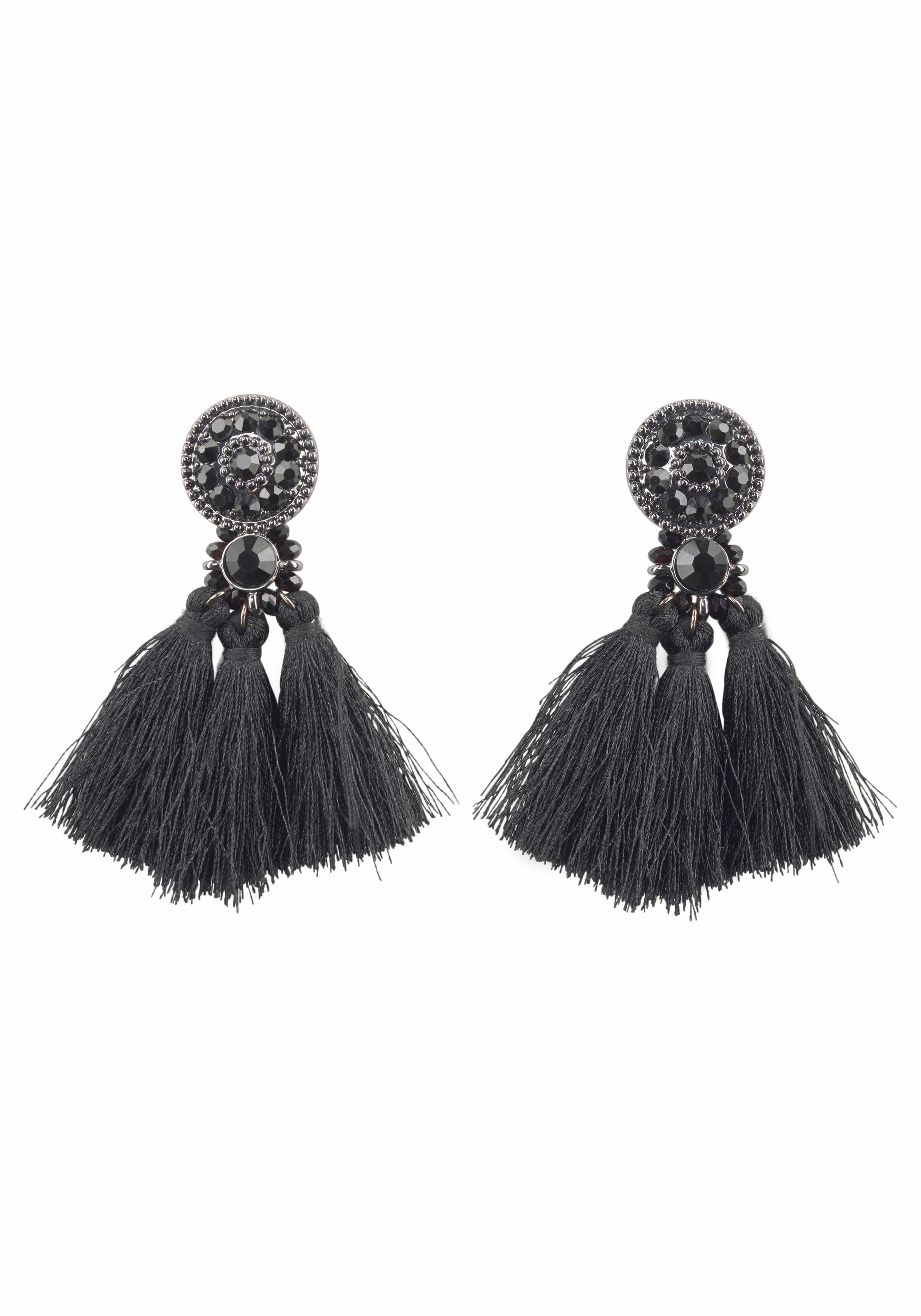 Image of J.Jayz Paar Ohrstecker »mit langen Quasten, Hipppie-Look«, (1 tlg.), mit Glassteinen und Acrylperlen bei Ackermann Versand Schweiz