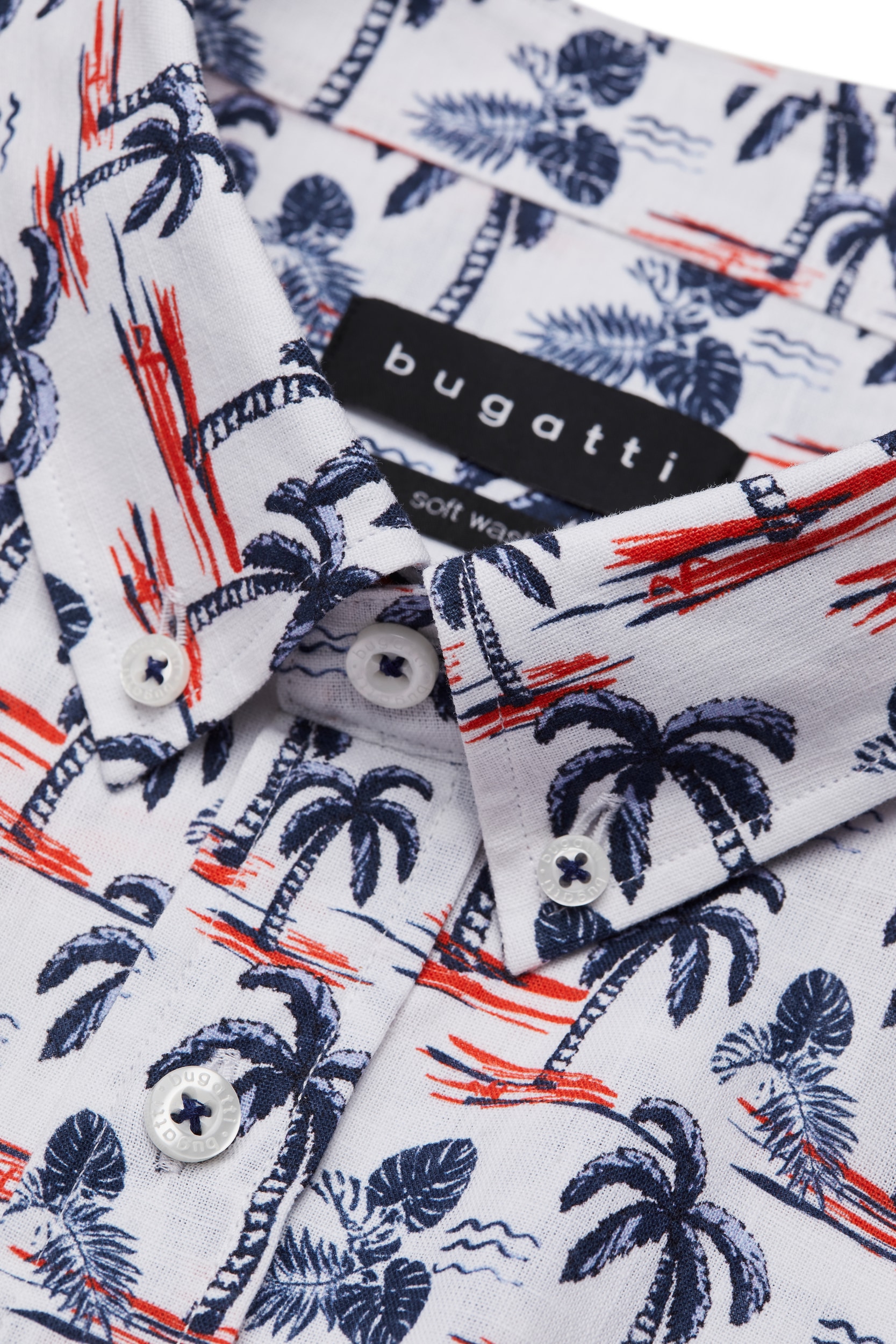 bugatti Kurzarmhemd mit Palmen-Print
