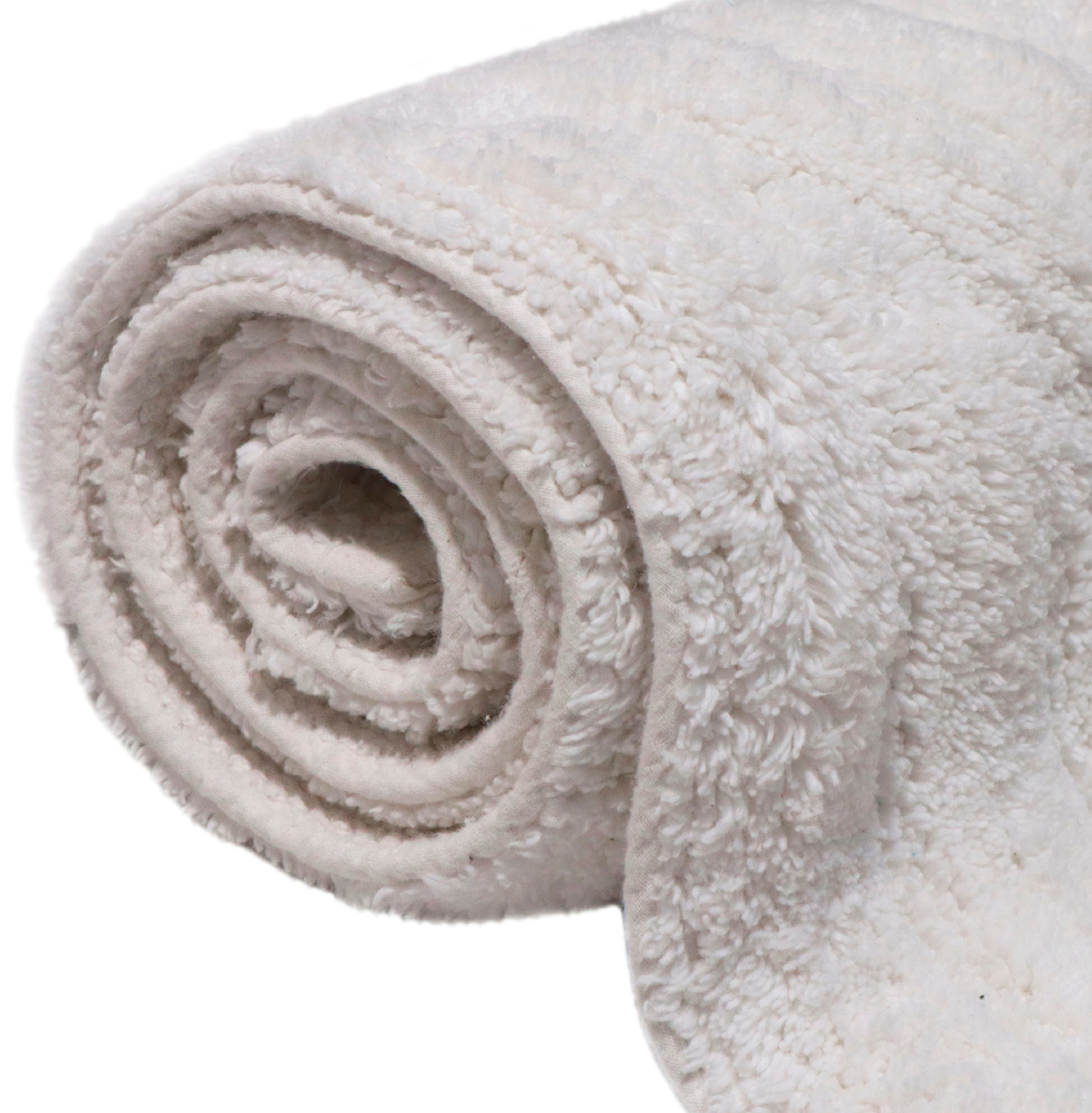 my home Badematte »Juna, Badvorleger, Badezimmer Teppich, Zen, Scandi, Boho«, rutschhemmend beschichtet, fussbodenheizungsgeeignet, Baumwolle, Hoch-Tief-Effekt, weich