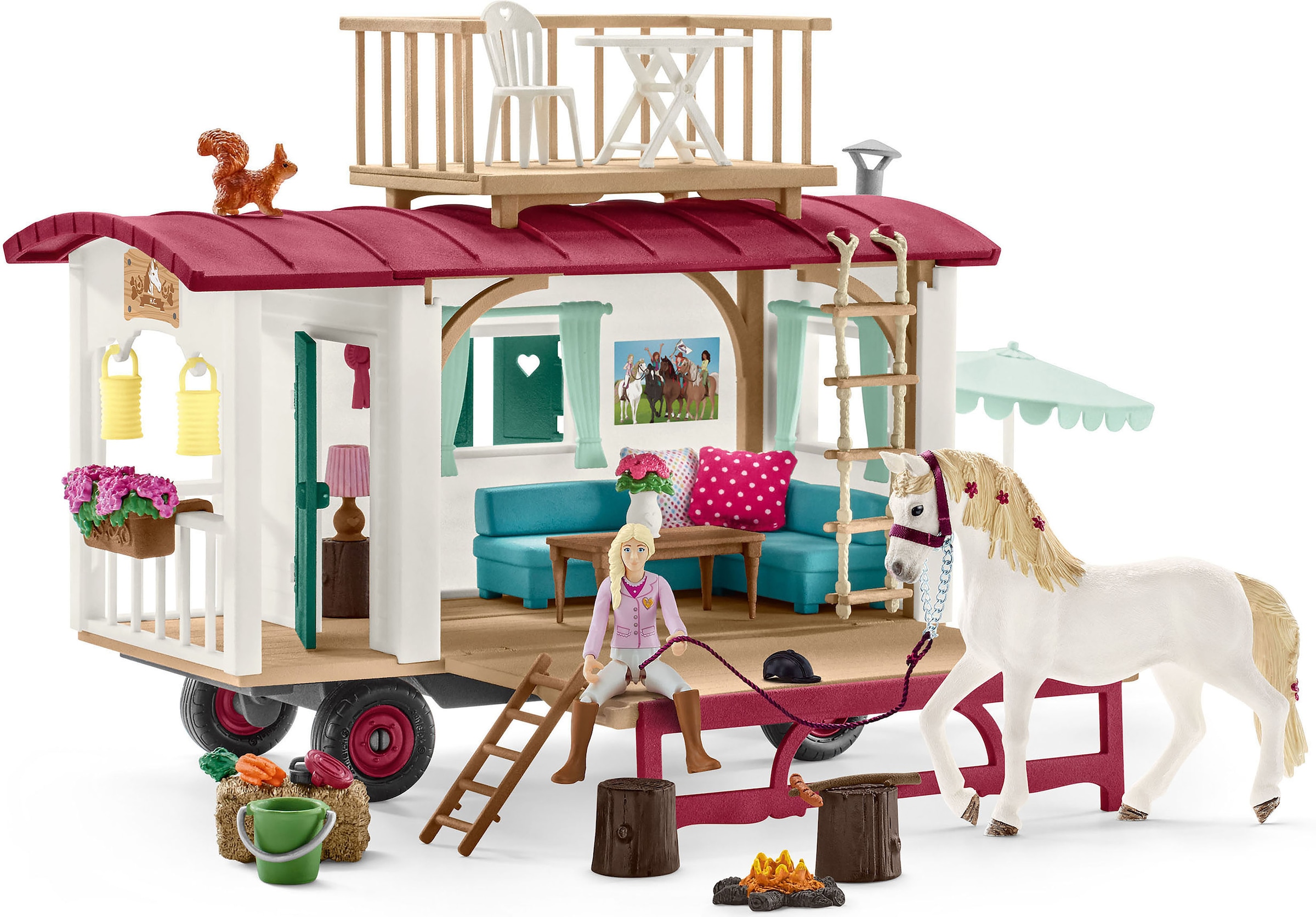 Image of Schleich Spielwelt "HORSE CLUB, Wohnwagen für geheime Club-Treffen (42593)"