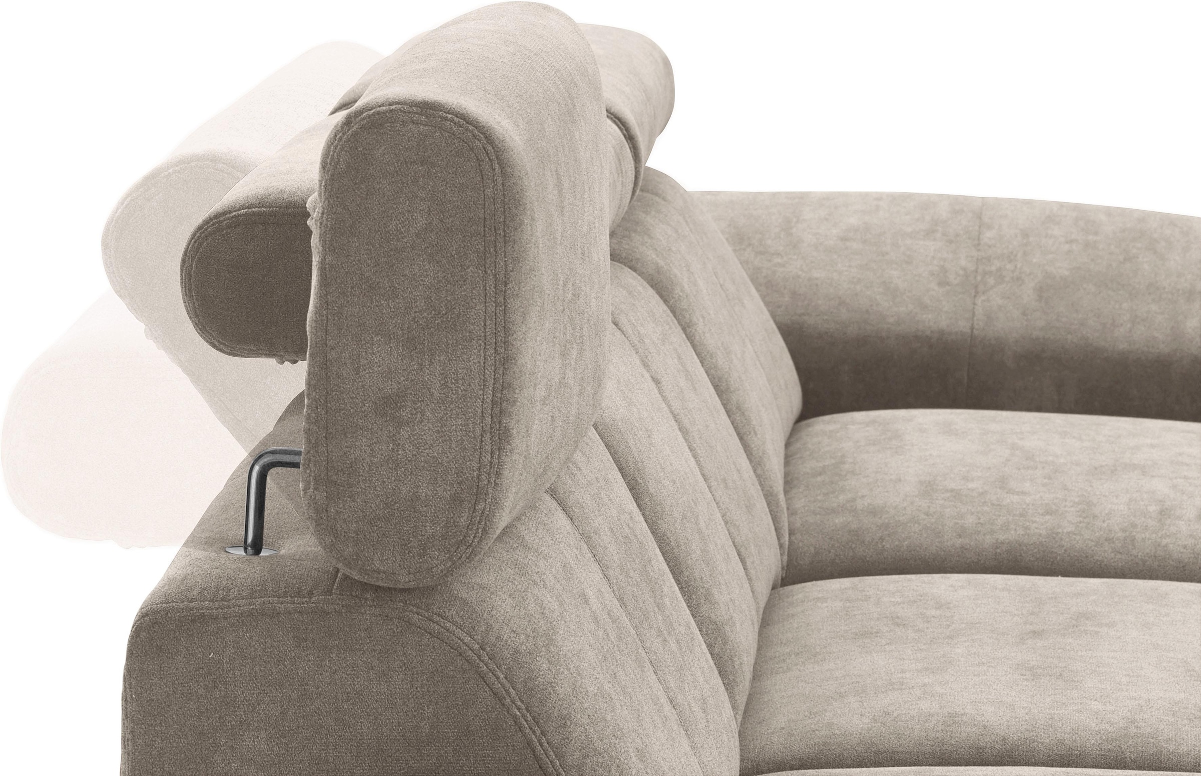 exxpo - sofa fashion Ecksofa »Salerno, inkl. Kopf- und Armteilverstellung, elegant & bequem, L-Form«, wahlweise mit Bettfunktion und Bettkasten, tolle Detailverarbeitung