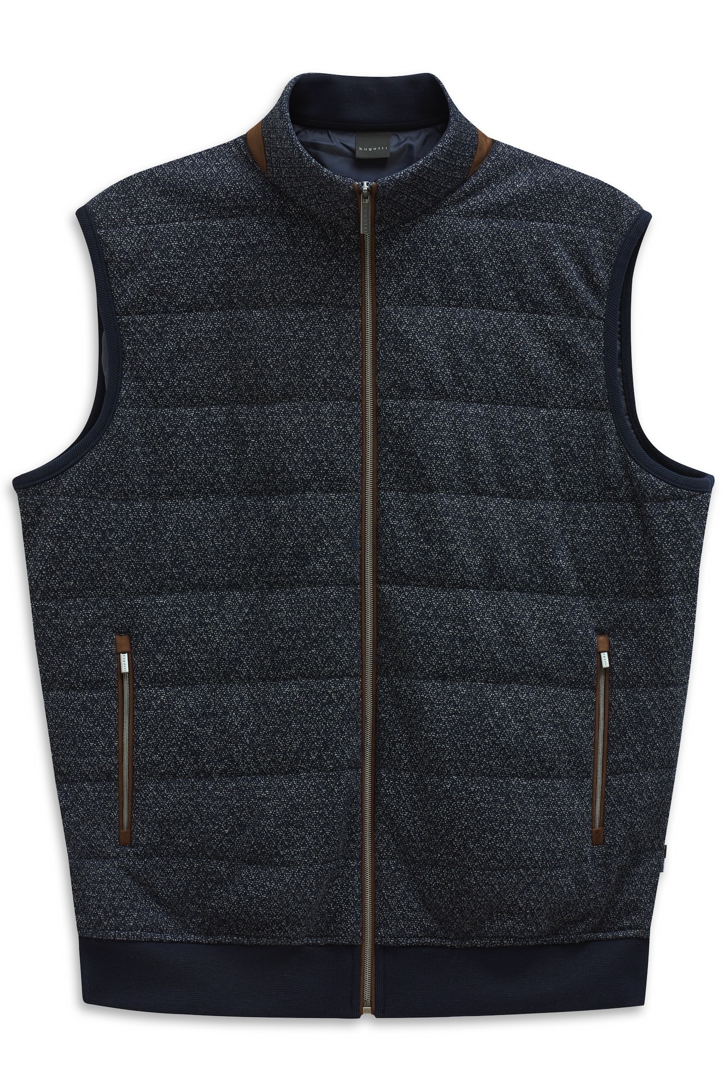 bugatti Gilet de sweat »Regular Fit« mit Stehkragen und aus reine Baumwolle