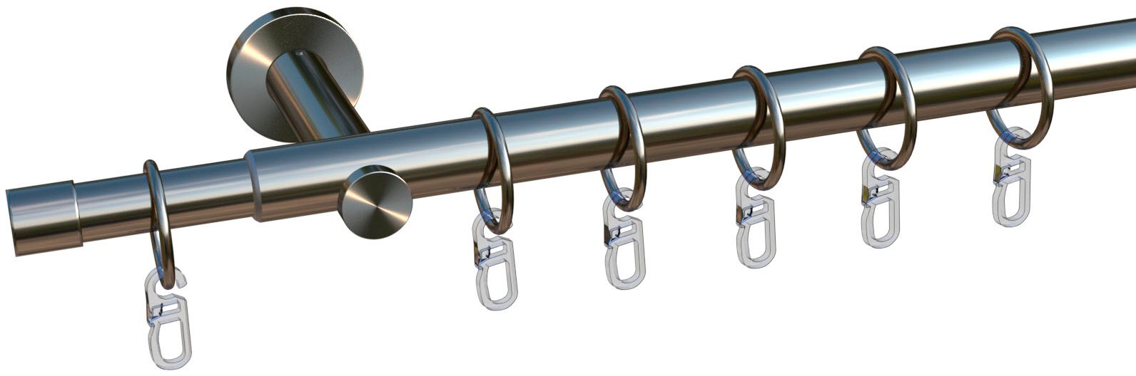 Image of GOODproduct Gardinenstange "Kappe" 1 läufig-läufig ausziehbar ausziehbar von 130cm-240cm - Komplettset