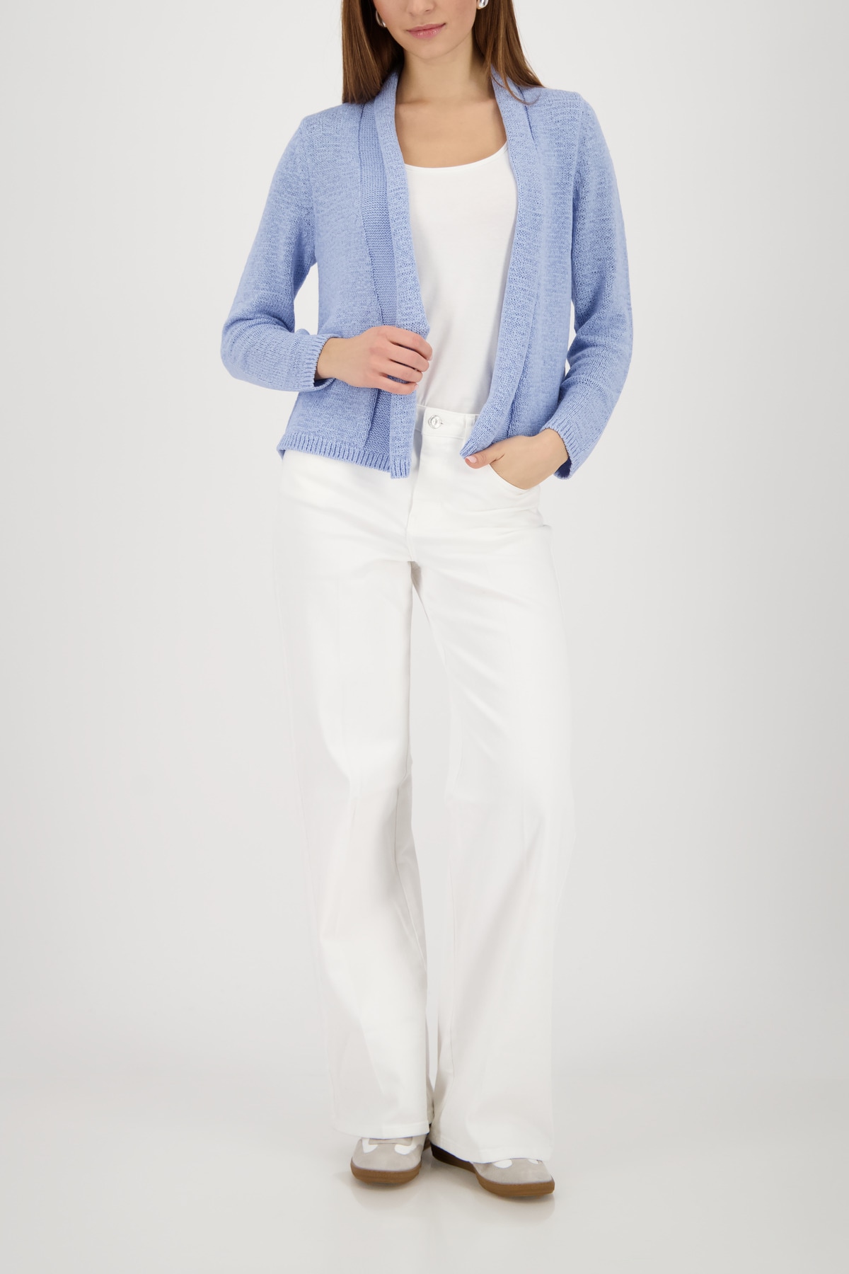 Monari Veste en tricot »Jacke Stricküberwurf Basic« col châle, coupe Regular Fit