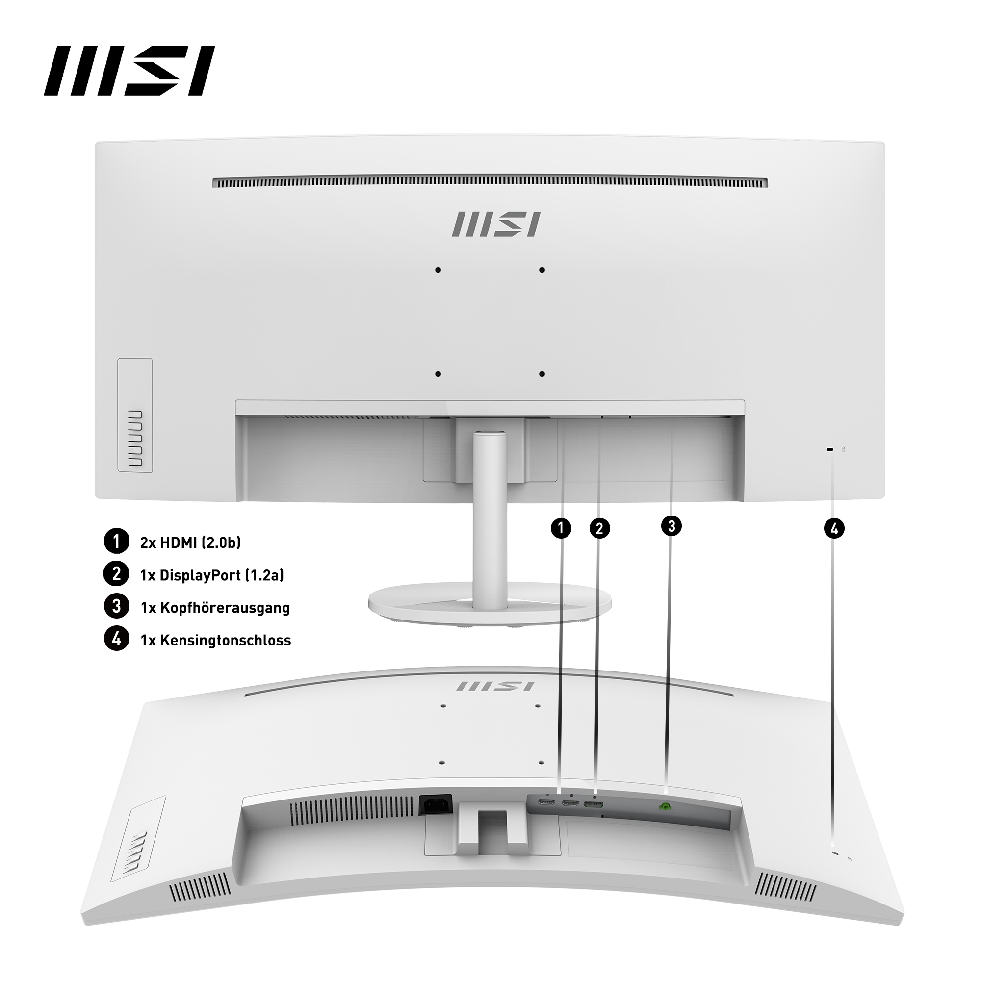 MSI Curved-Gaming-LED-Monitor »PRO MP341CQW«, 86,4 cm/34 Zoll, 3440 x 1440 px, UWQHD, 1 ms Reaktionszeit, 100 Hz, 3 Jahre Herstellergarantie