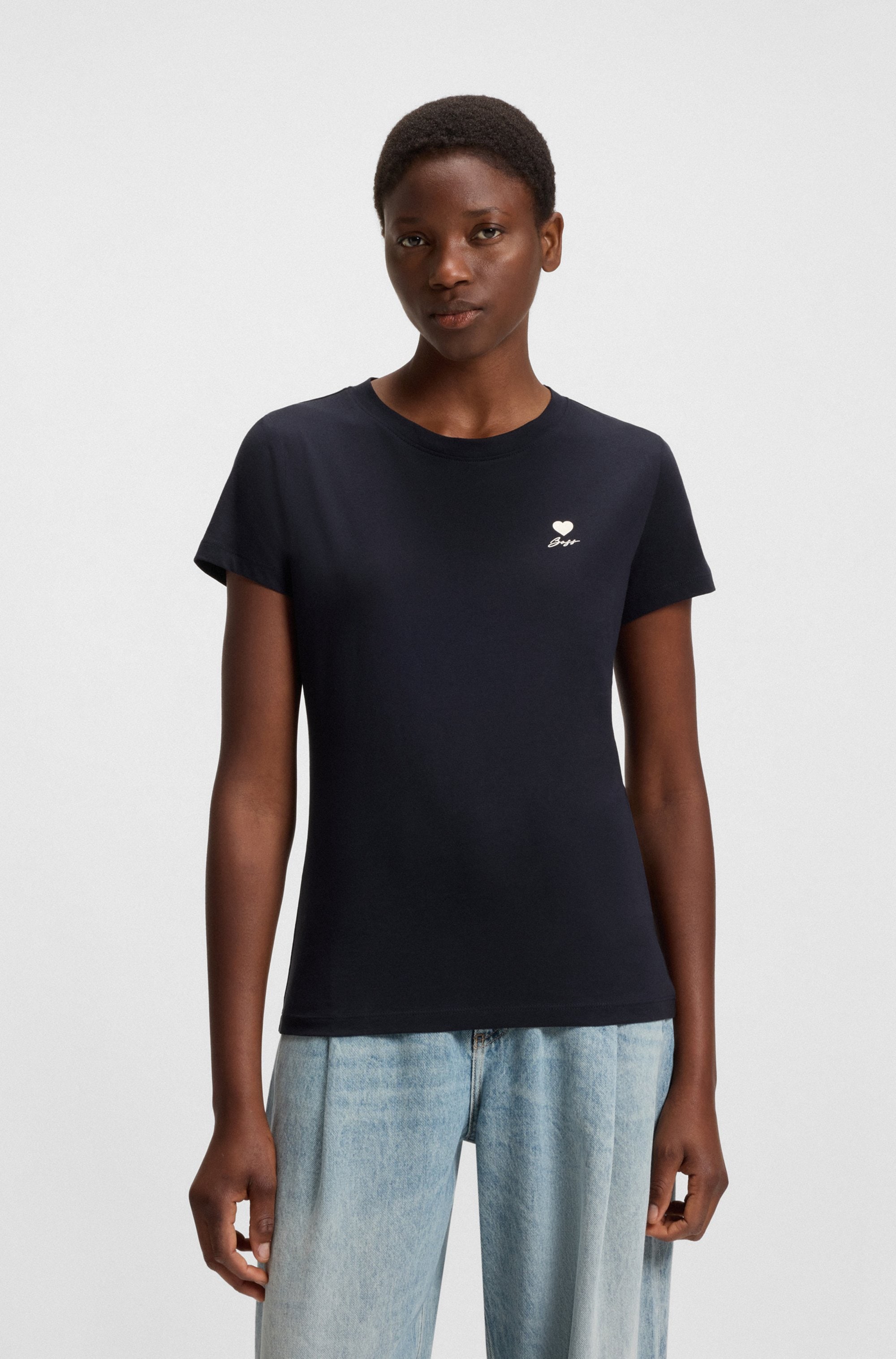 Image of BOSS ORANGE T-Shirt "Esogo Premium Damenmode" mit Artwork auf der Brust