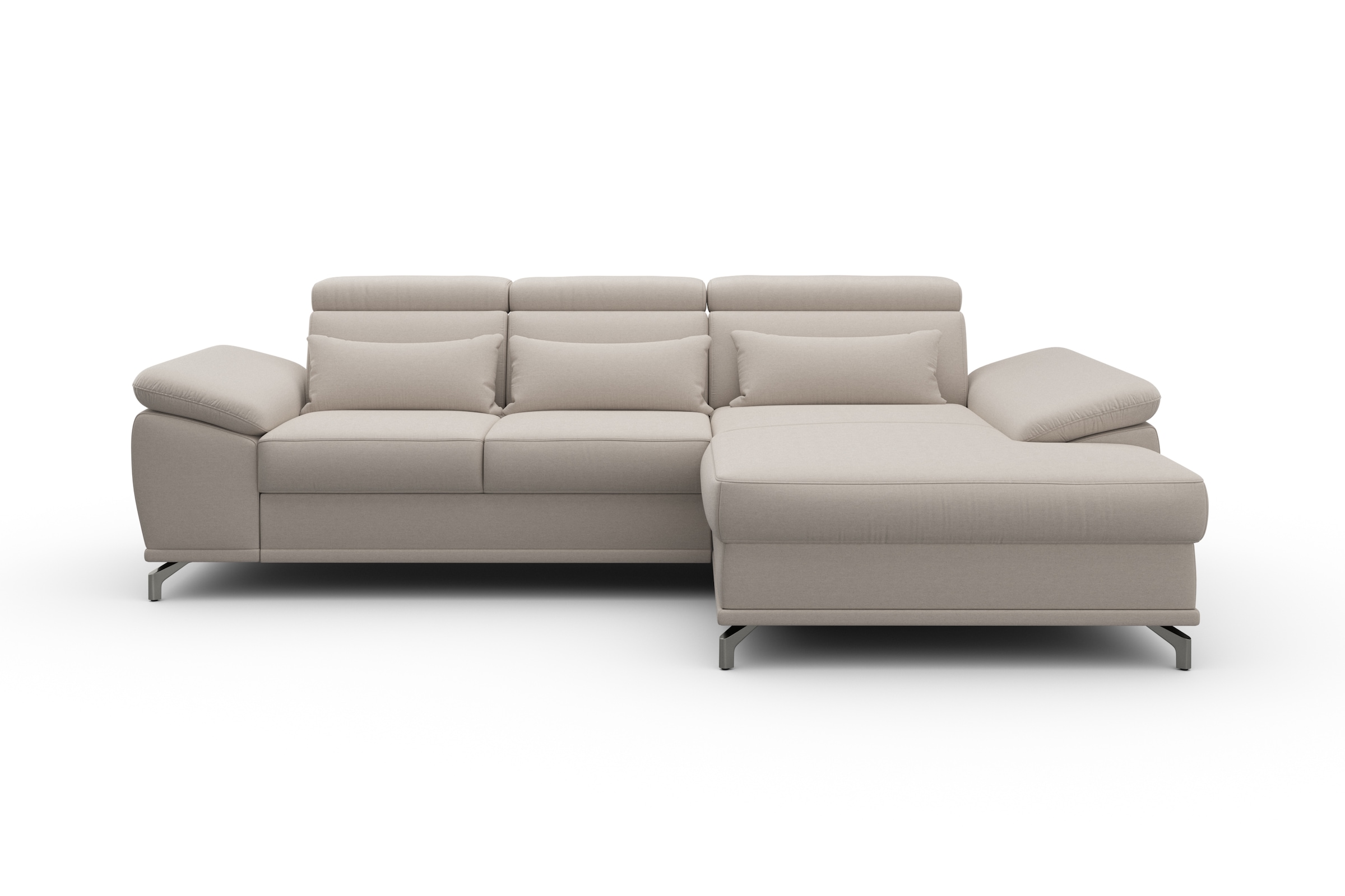 sit&more Ecksofa »Cabrio L-Form, B: 295 cm, mit Sitztiefen-, Arm- & Kopfteilverstellung« 2 Nierenkissen, Federkern, optional Bettfunktion und Stauraum