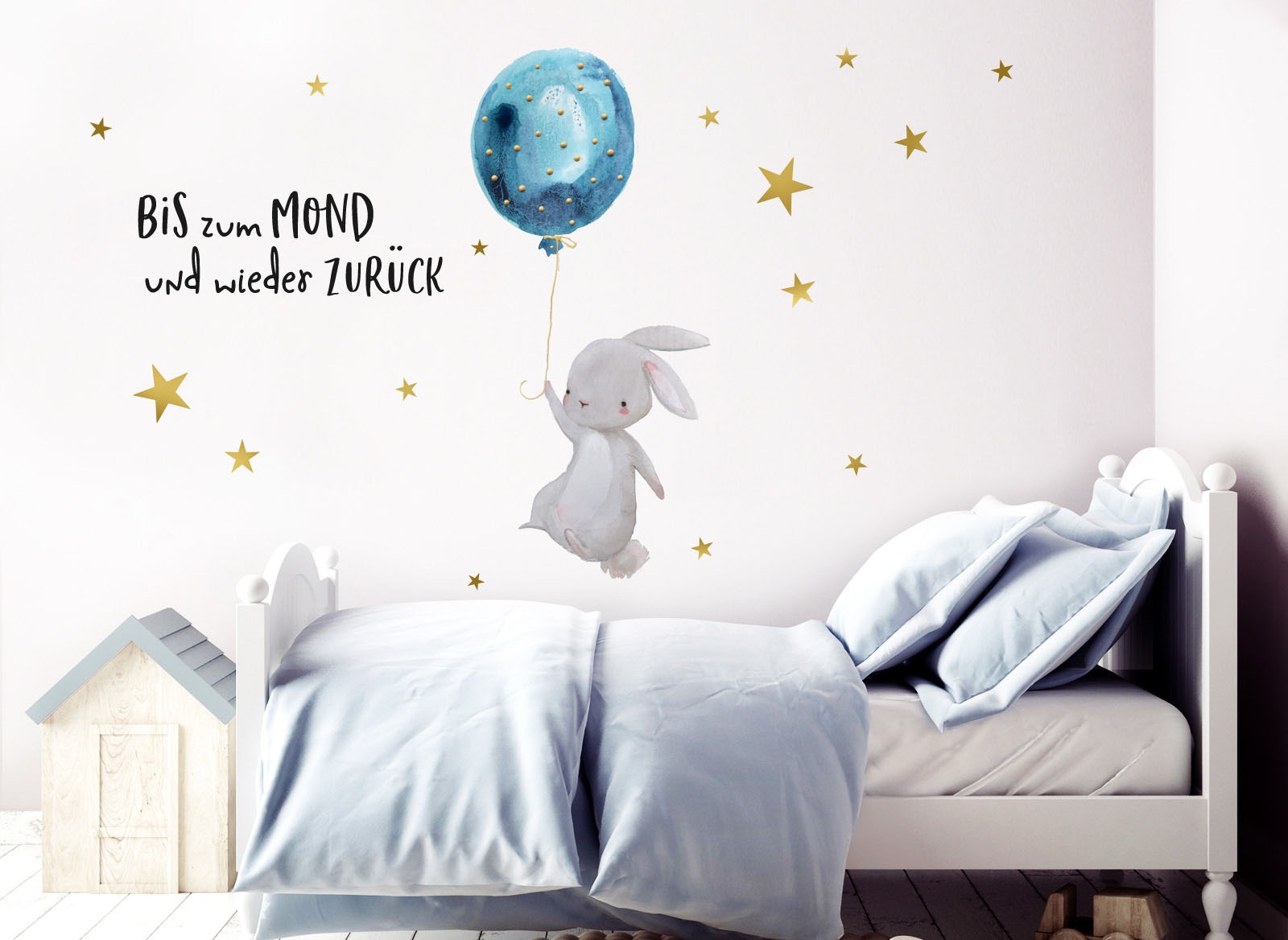 Image of little DECO Wandtattoo »Little Deco Wandtattoo Bis zum Mond & Hase mit Luftballon« bei Ackermann Versand Schweiz