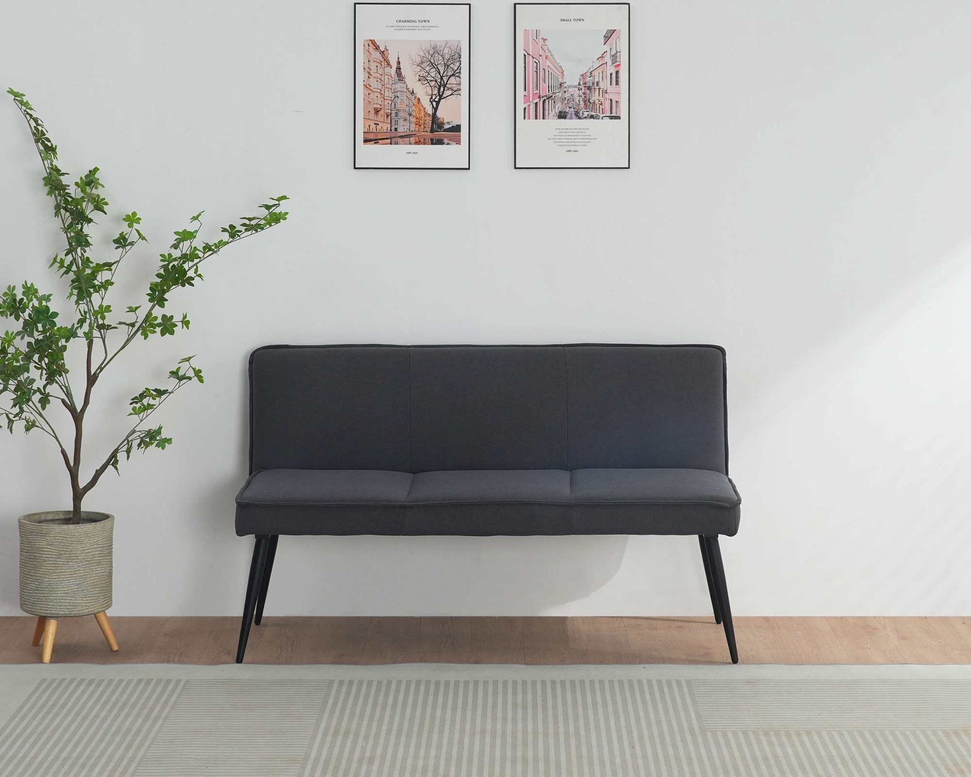 GOODproduct Essbank »Ianna« schwarze Metallbeine, pflegeleichtem Webstoff Bezug, Breite 140 cm