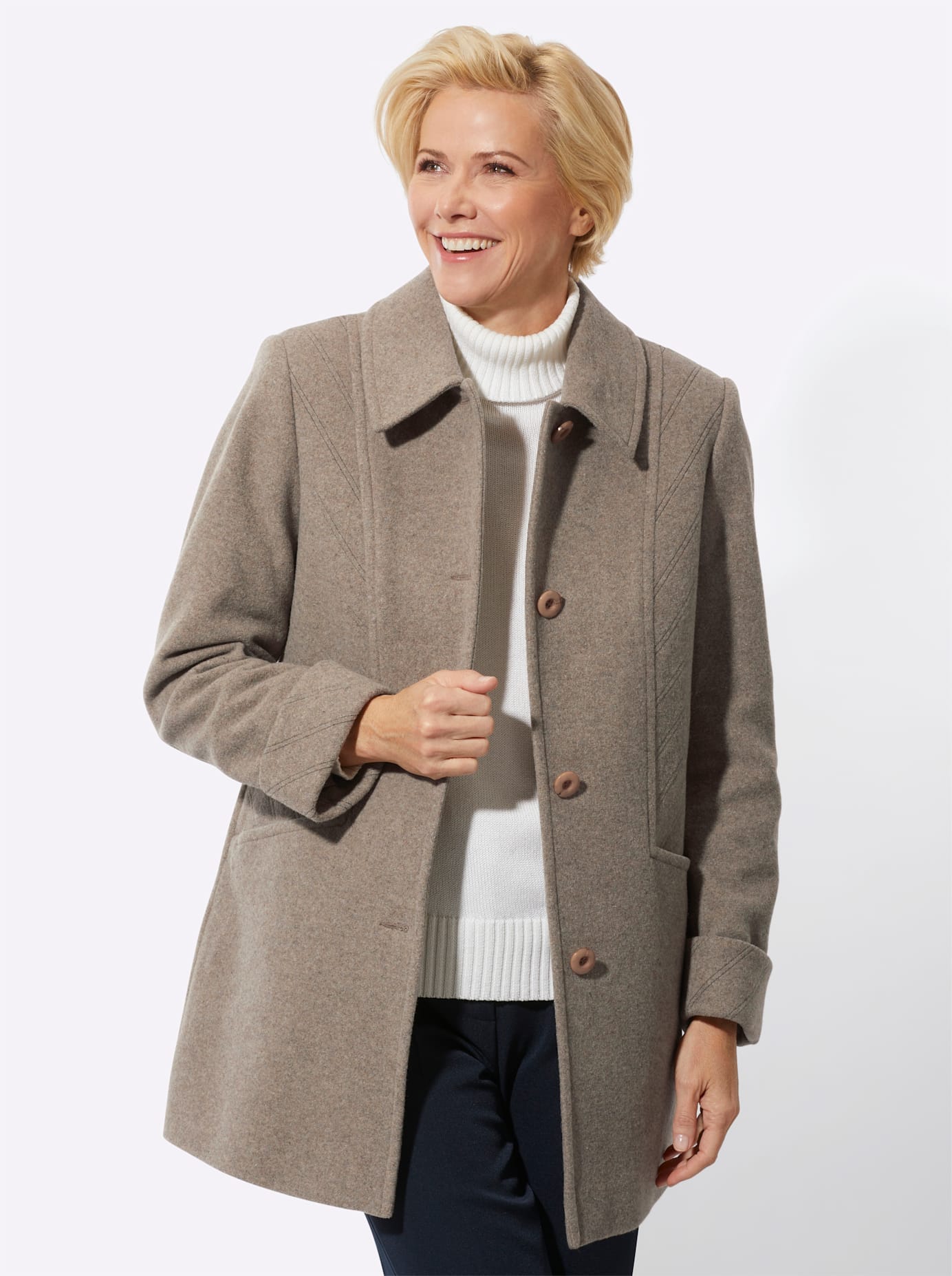 Classic Wolljacke ohne Kapuze