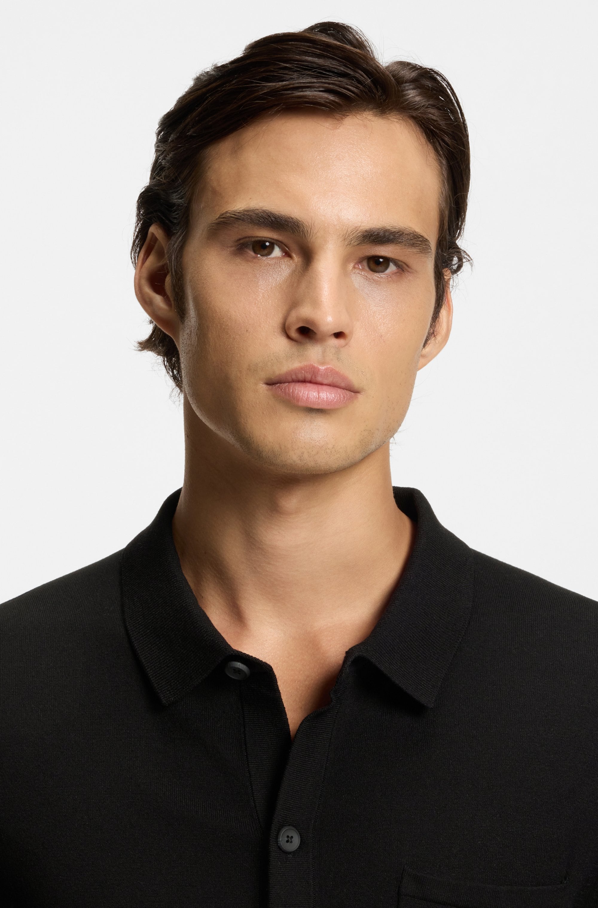 HUGO Veste en tricot »San Jordan-CV« col polo Regulas Fit, fermeture par boutons