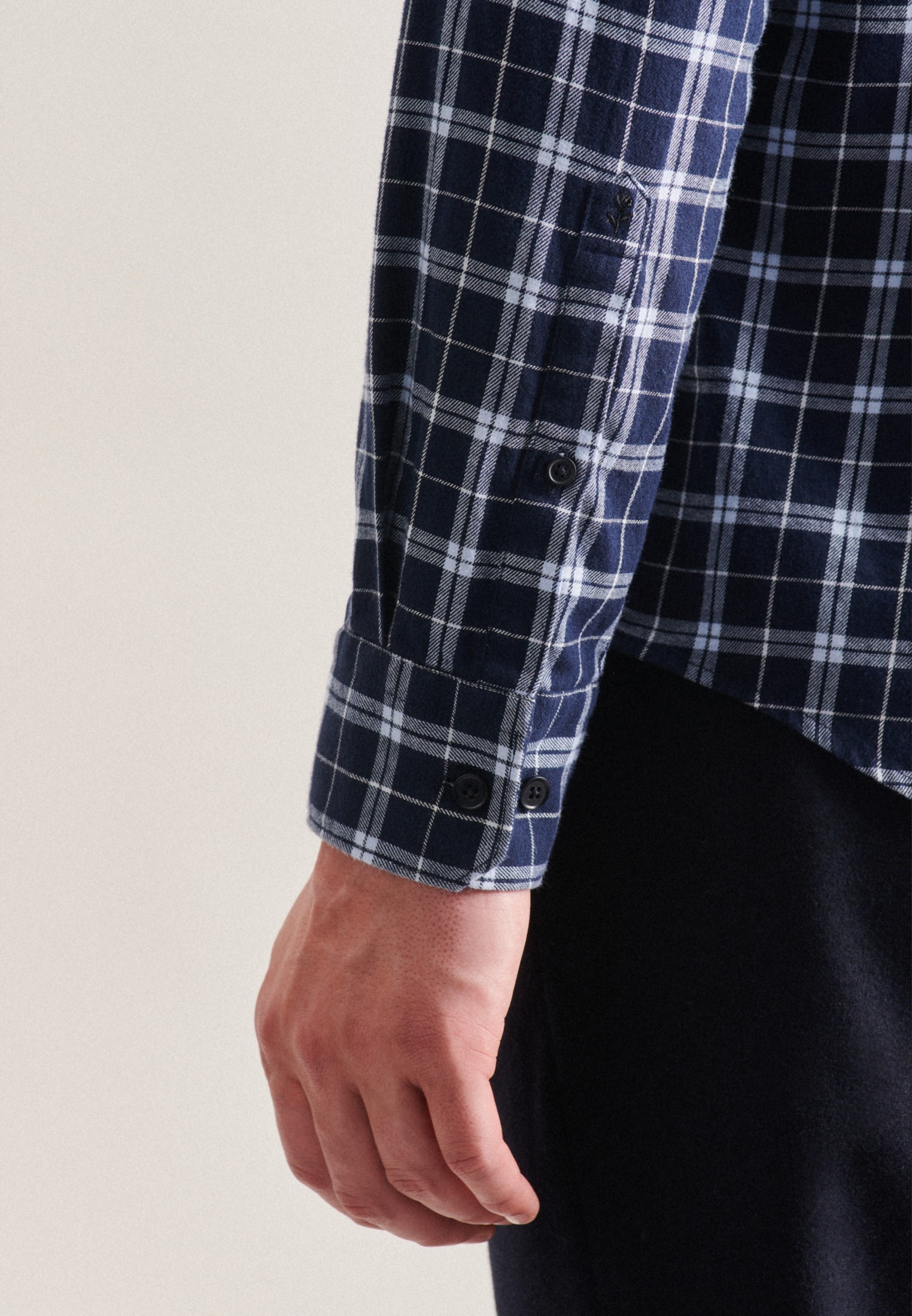 seidensticker Businesshemd »Schwarze Rose«, Regular Langarm Button-Down-Kragen Karo