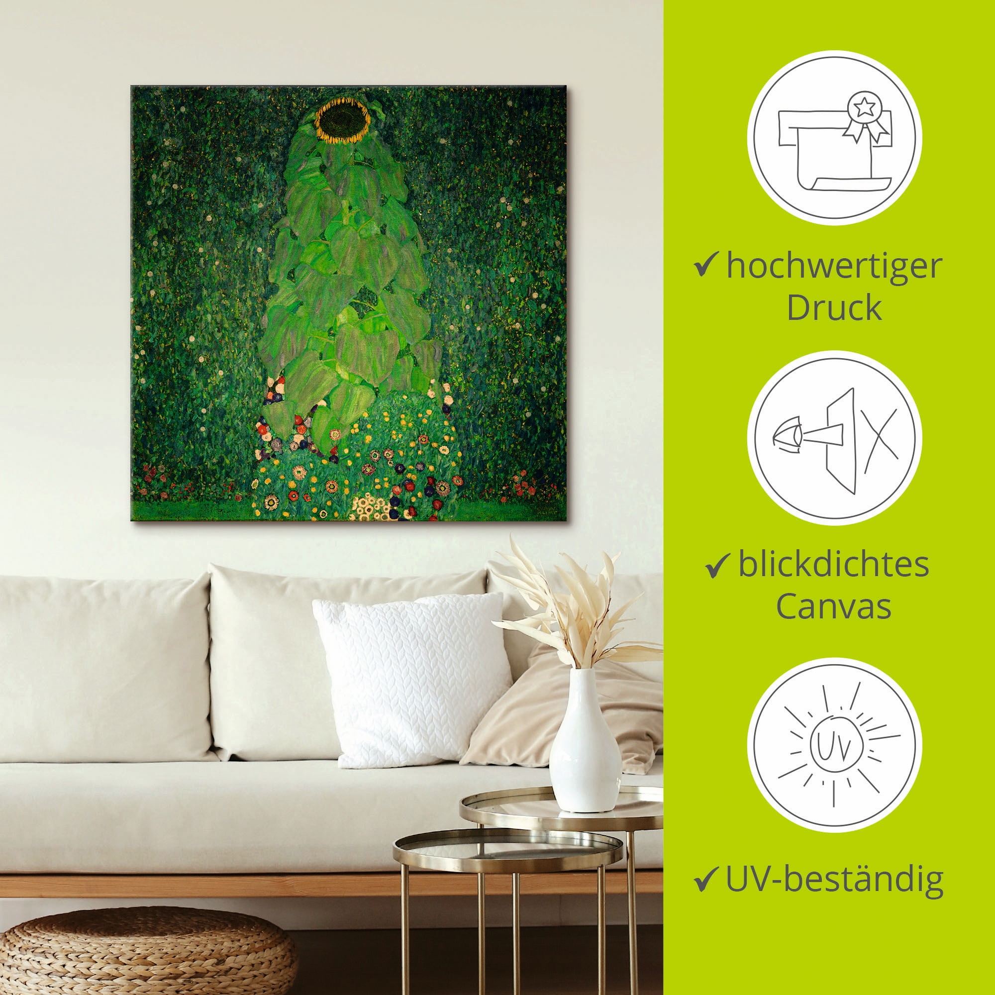 Artland Tableau sur toile »Die Sonnenblume« 1 cuis tlg. auf Holzrahmen gespannt