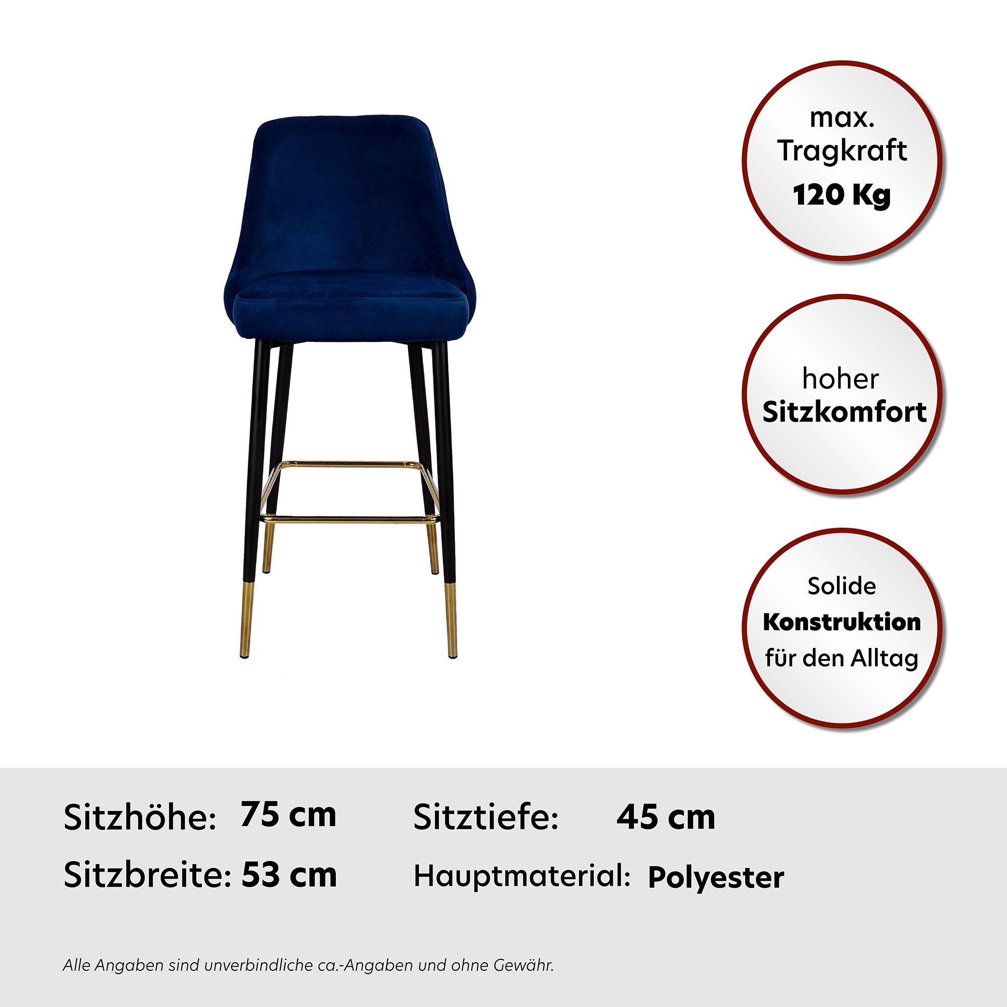Kayoom Hochstuhl »Barstuhl Mojo, gesteppte Rückenlehne«, 1 St., Stoffbezug, modern, elegant, Unaufdringliche moderne Farbauswahl