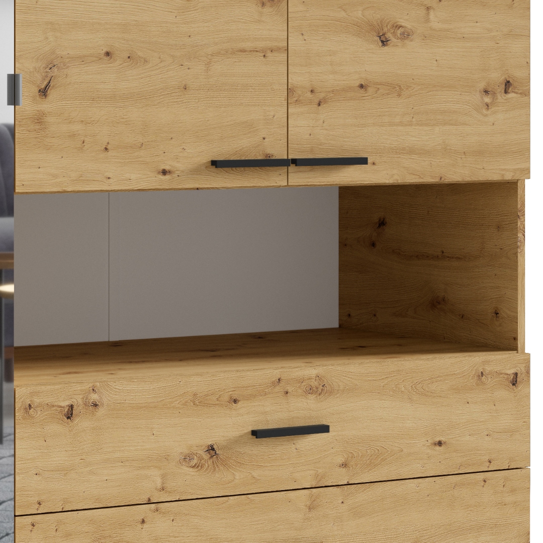INOSIGN Kleiderschrank »LAREDO Wäscheschrank komplette Innenausstattung, Masse 158,3/200,5/55cm«, Garderobe mit offenem Fach, 3 Türen und 2 Schubladen, FSC