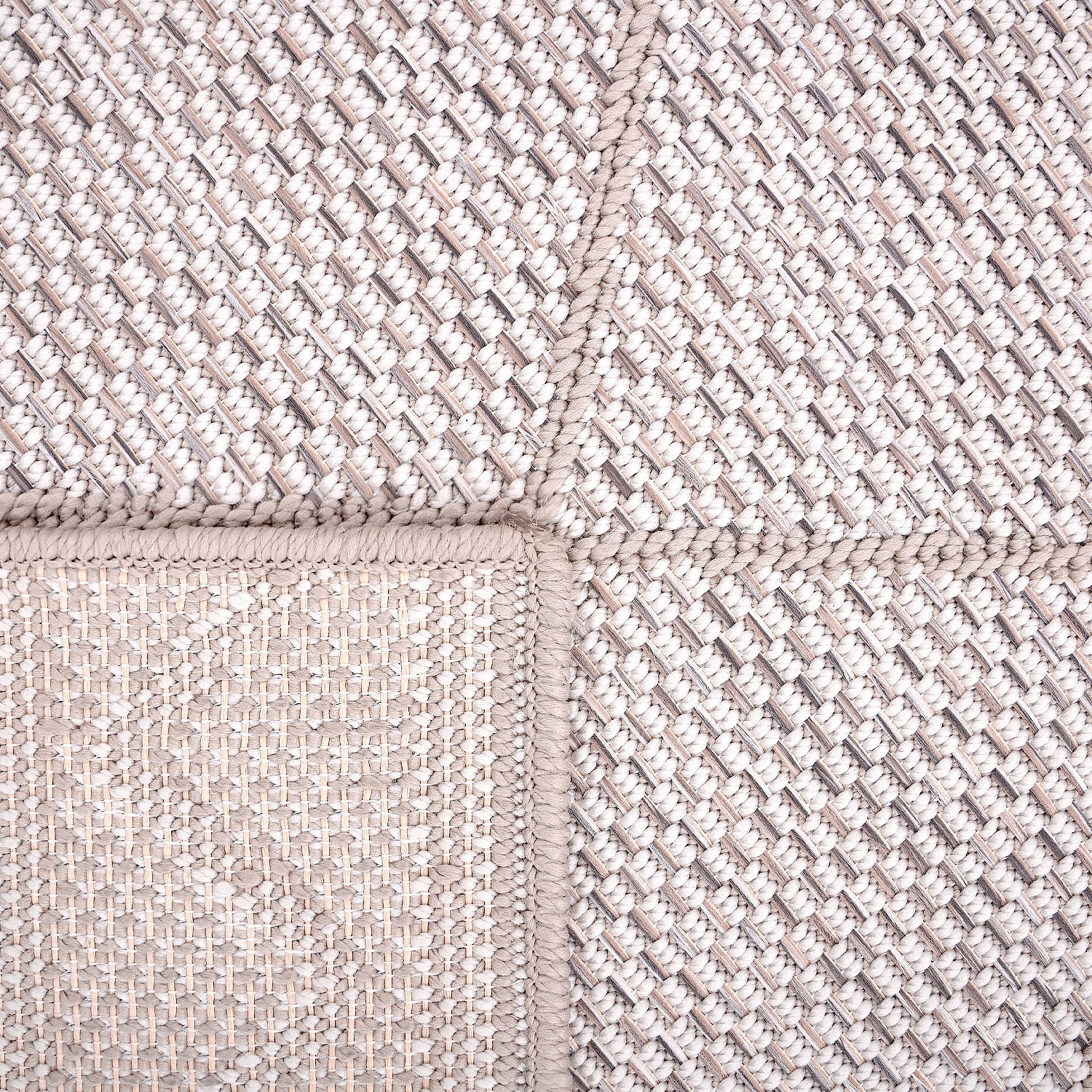 Paco Home Teppich »Vermont 191«, rechteckig, 4 mm Höhe, Flachgewebe, modernes Design mit Rauten, gesteift, Outdoor geeignet