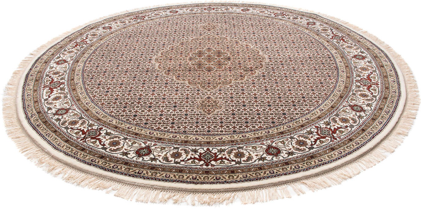 Image of morgenland Orientteppich »Perser - Täbriz rund - 248 x 247 cm - beige«, rund, 10 mm Höhe, Wohnzimmer, Handgeknüpft, Einzelstück mit Zertifikat bei Ackermann Versand Schweiz