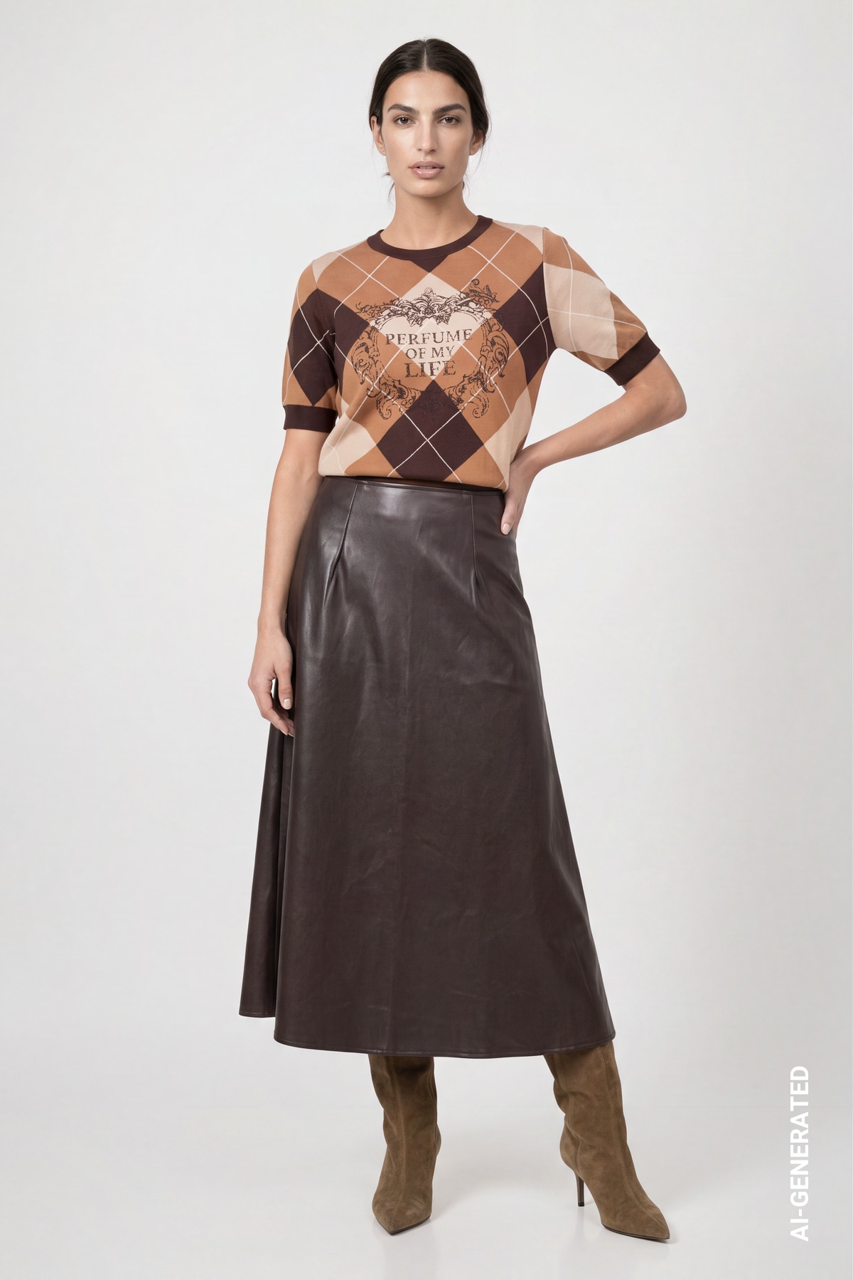 Monari Lederimitatrock »Rock Lederimitat« Regular fit mit seitlichem Reissverschluss