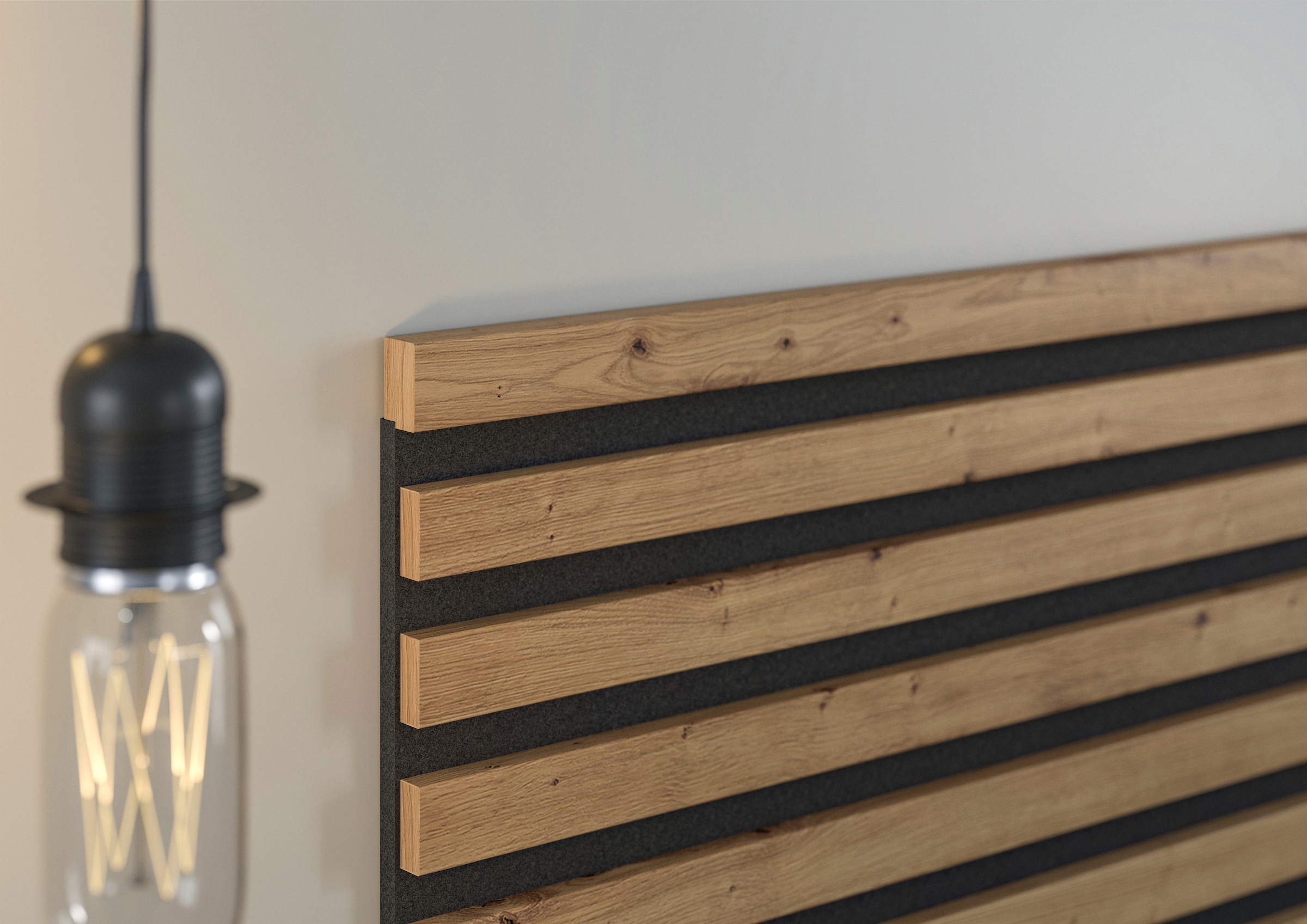 INOSIGN Wandpaneel »Silencio, 3er Set, je 40 x 80 cm, inkl. 3 Abschlussleisten«, (3 tlg.), Akustikpaneel, Paneel, Lamellenwand