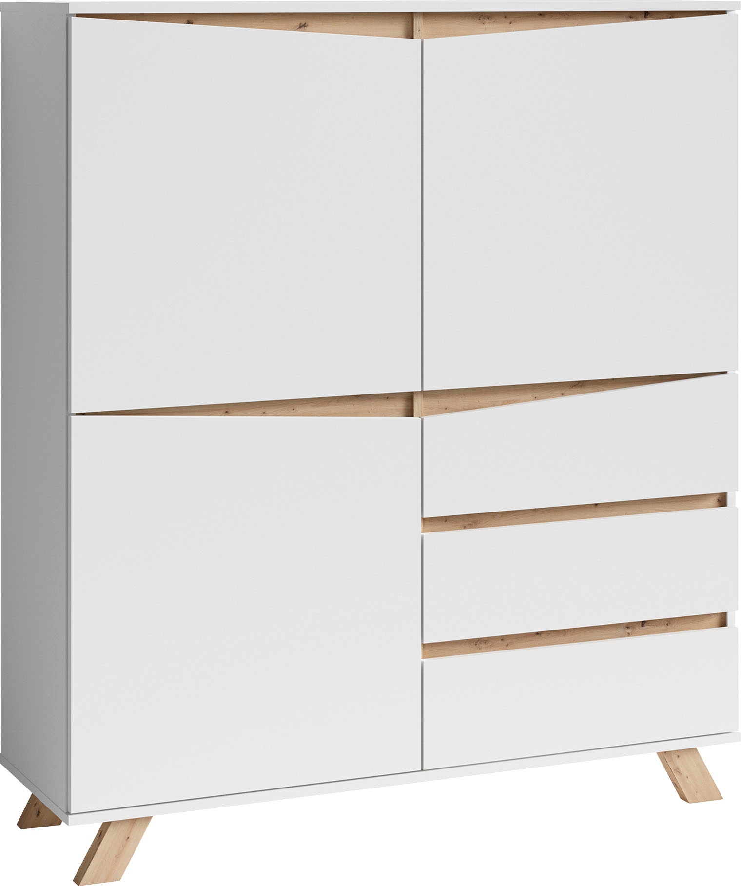 INOSIGN Highboard »Valentin«, Breite 120 cm, Höhe 142 cm, in matt weiss