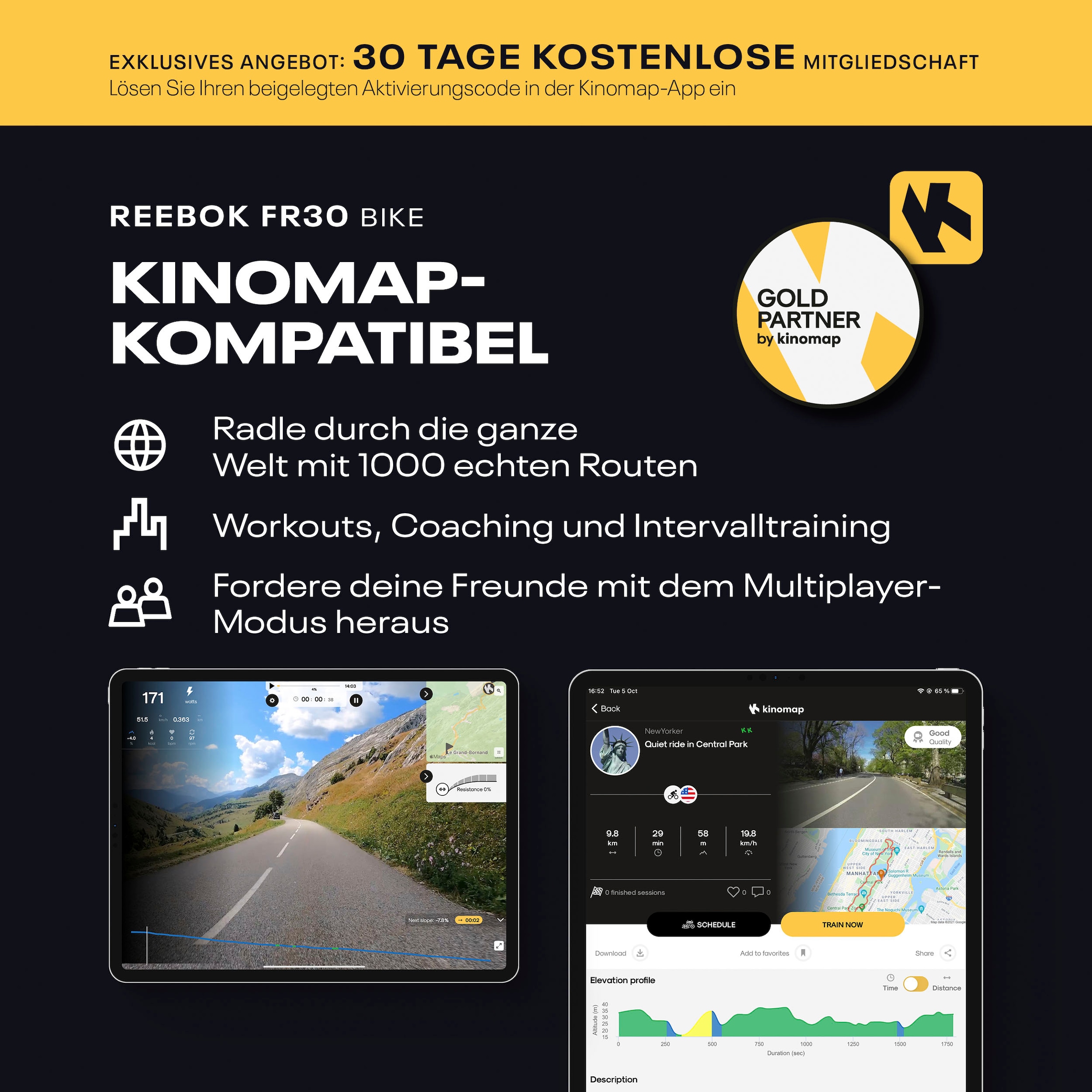 Reebok Ergomètre »FR30« 120 kg max. Benutzergewicht, Fahrrad, 18 Widerstandsstufen