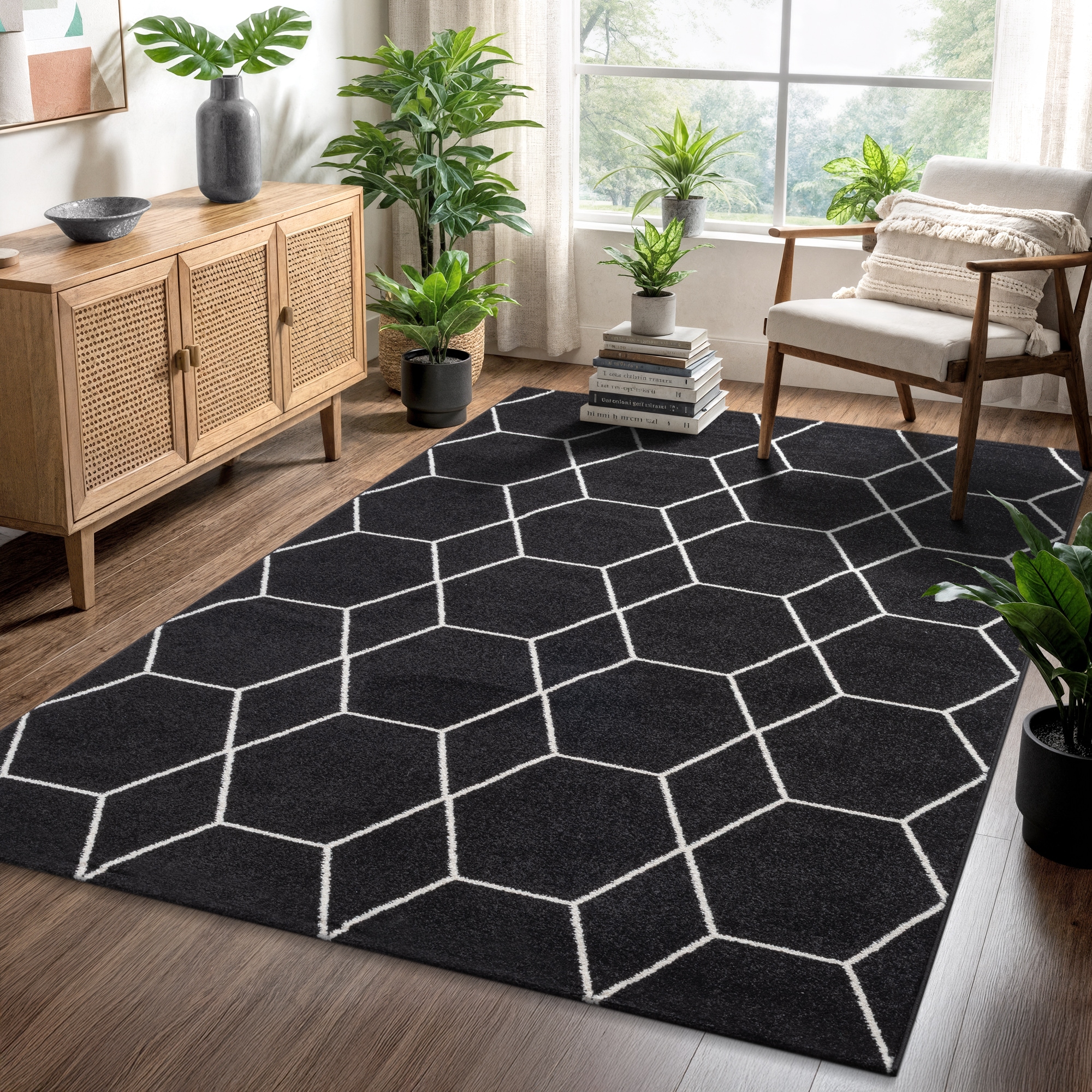 Sanat Teppich »Trellis , auch als Läufer und Rund« rechteckig 10 mm Höhe Kurzflor, skandi, boho, grosse Farbauswahl, alle Räume