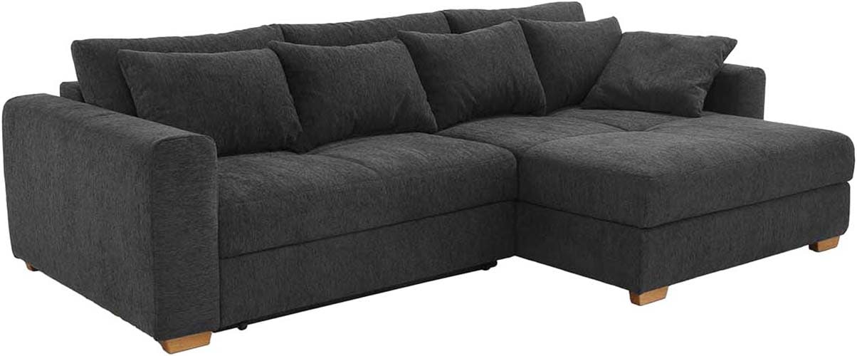 Jockenhöfer Gruppe Ecksofa »Kampen L-Form, B: 288 cm« mit Bettfunktion, Bettkasten & Zierkissen, Federkern