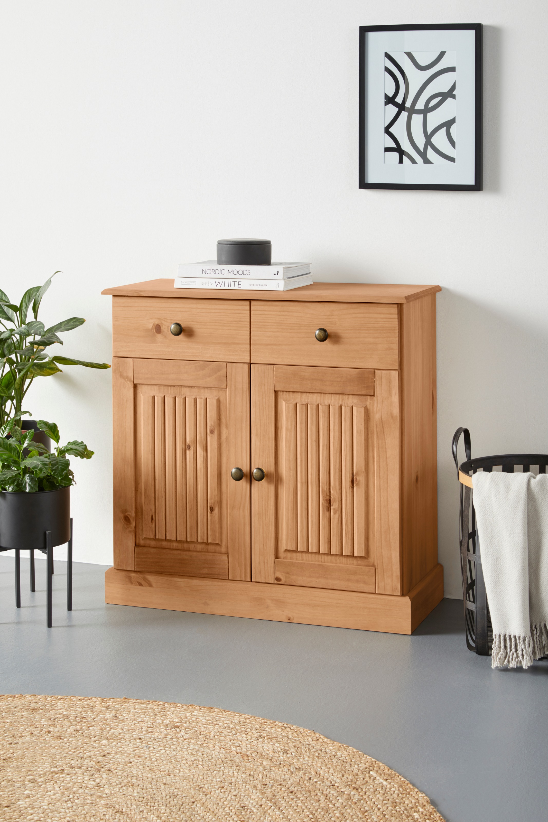 OTTO home Sideboard "Liotta" Kommode mit verstellbaren Einlegeboden, massives Kiefernholz