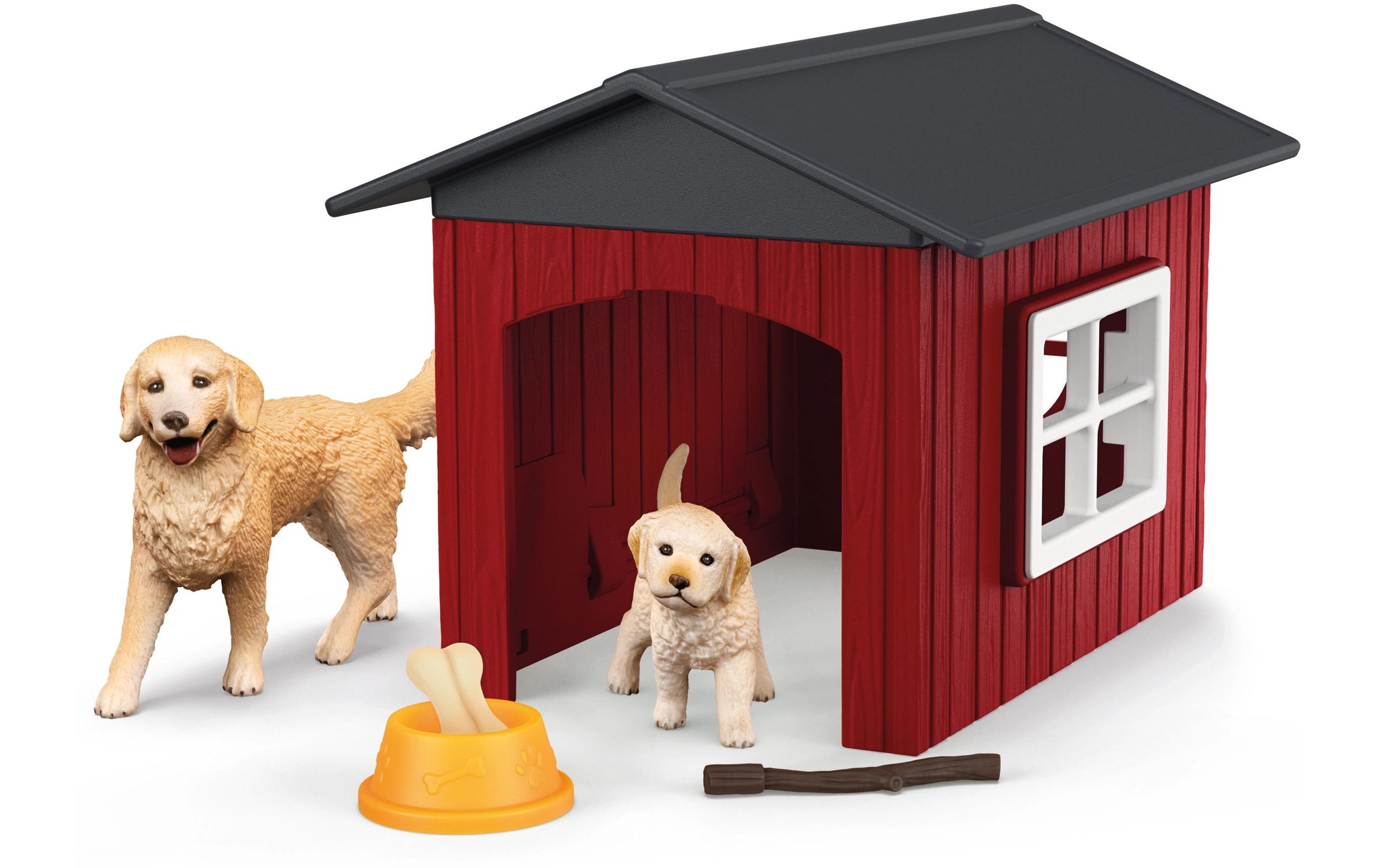 Schleich® Spielfigur »Farm World Hundehütte mit Goldfarbenenretrievern«