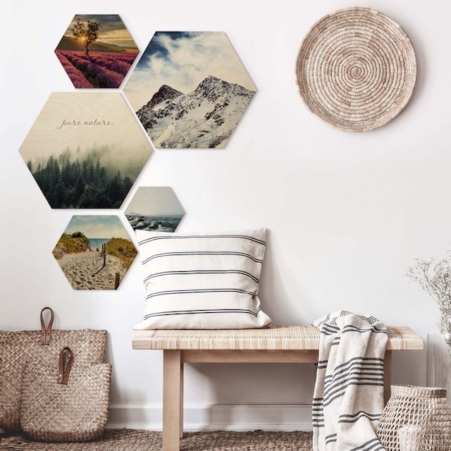 ♕ Wall-Art Mehrteilige Bilder »Natur Collage Landschaft Bilder«, (Set, 5 St.)  versandkostenfrei bestellen
